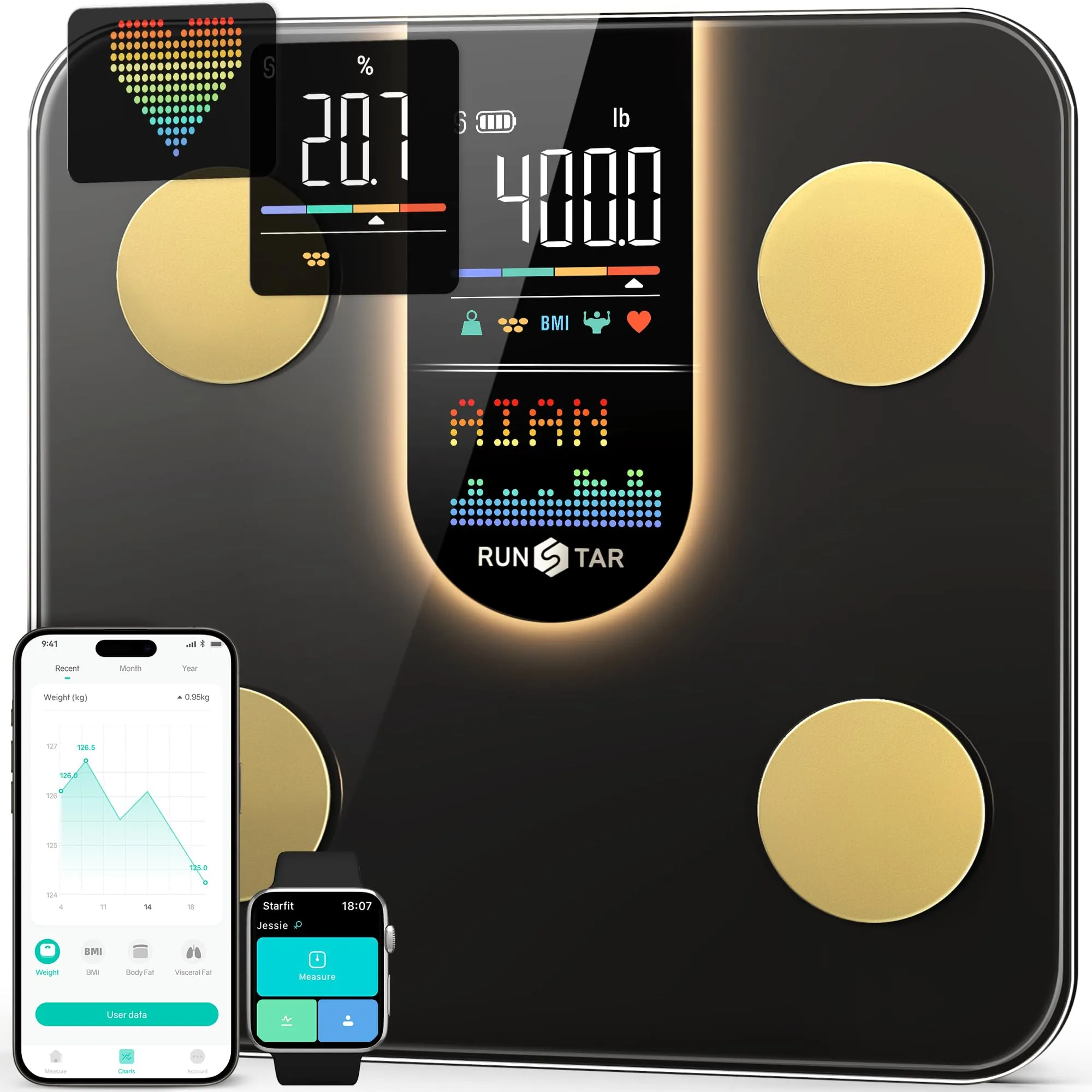 Bilancia Smart Runstar con Display VA 8in1