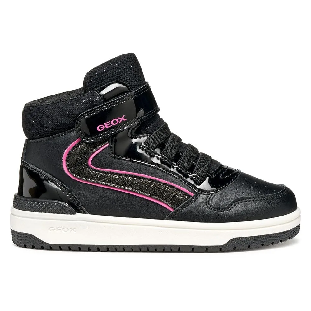 Geox J Washiba Girl, Scarpe da Ginnastica, Nero Fucsia