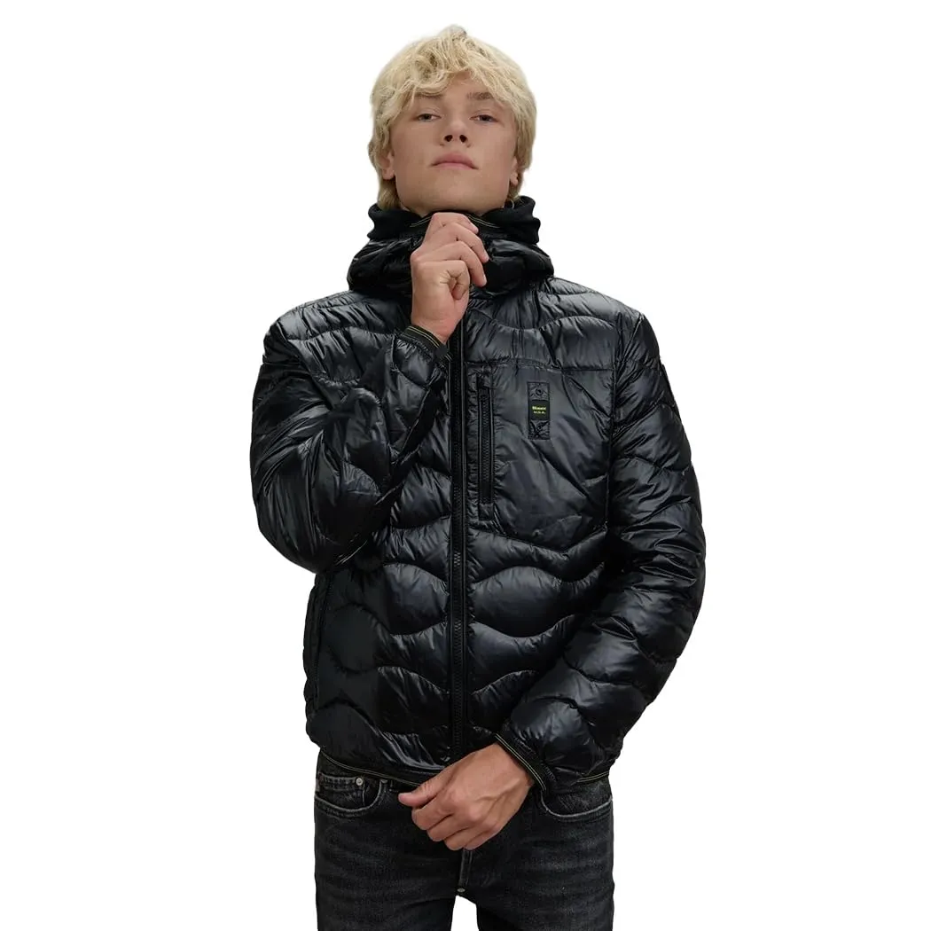 Blauer Piumino Ondulato Nero Wave