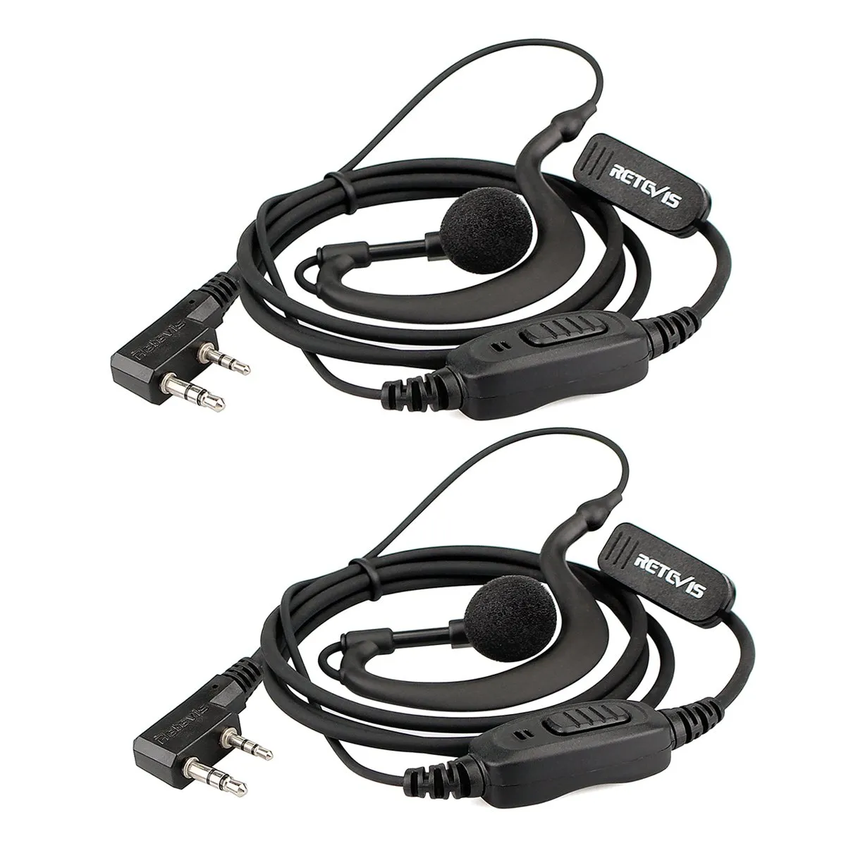 Retevis Walkie Talkie Cuffie, 2 Pin C-Tipo Auricolare