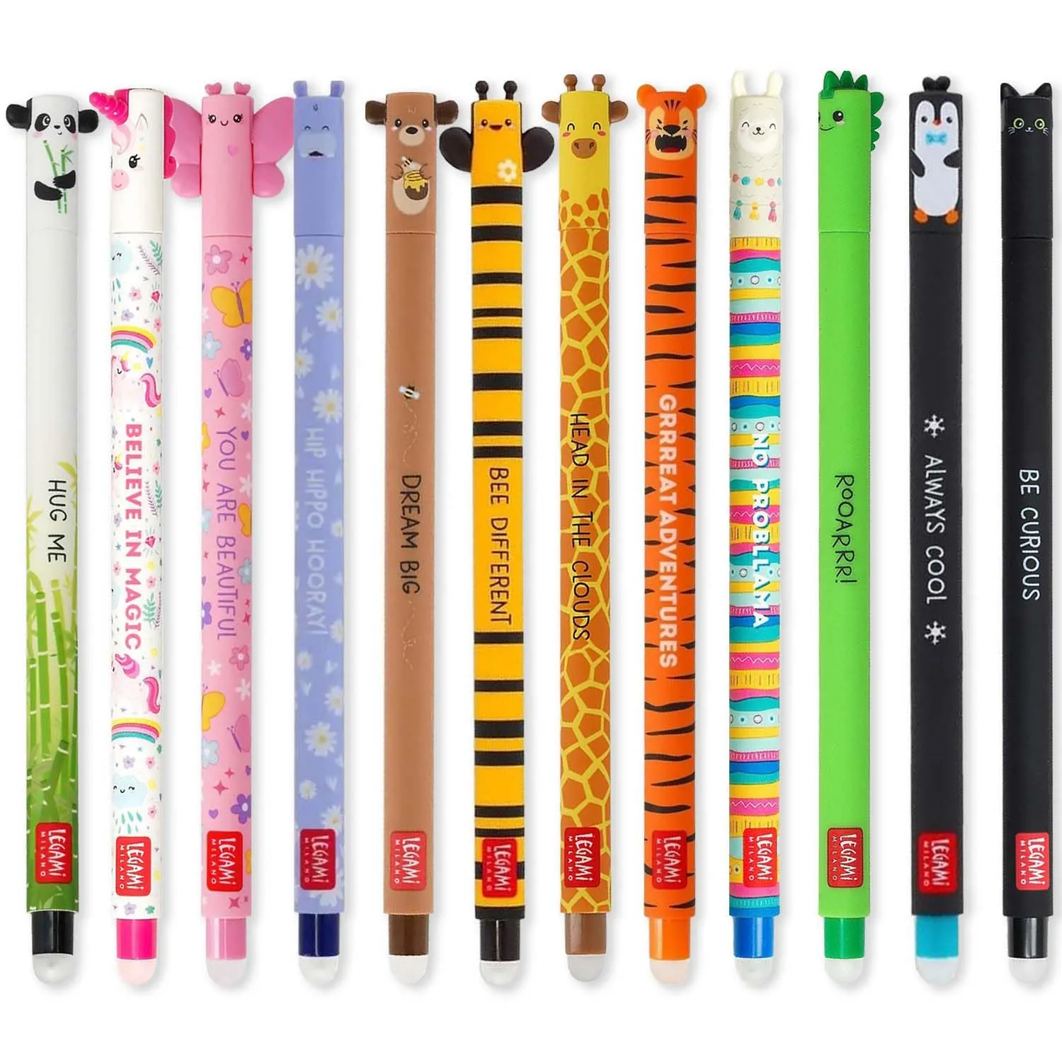 Legami Set 12 Penne Gel Cancellabili Animali