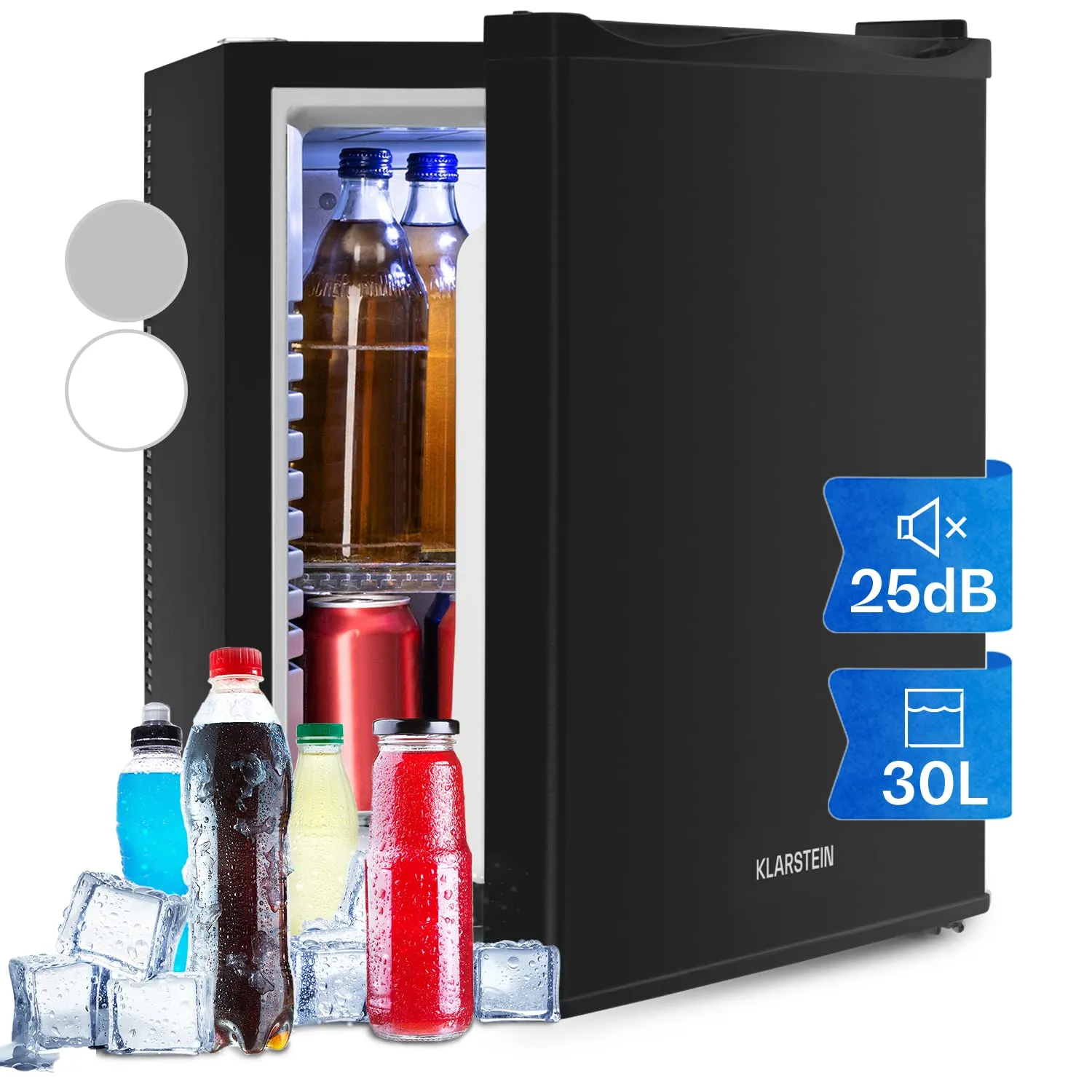 Klarstein Mini Frigo da Camera 30L, Portatile e Silenzioso