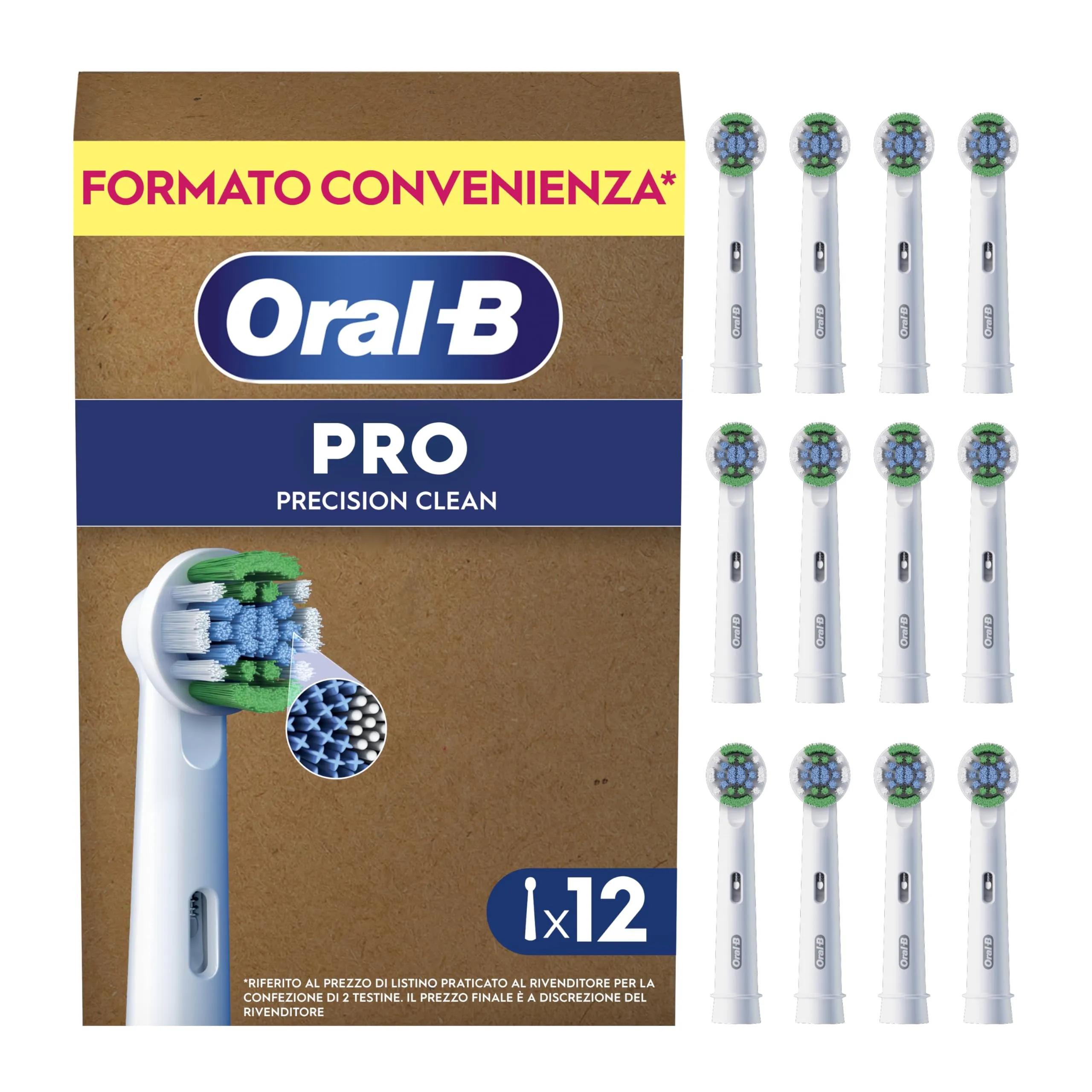 Oral-B Precision Clean Testine di Ricambio per Spazzolino Elettrico - Confezione da 12