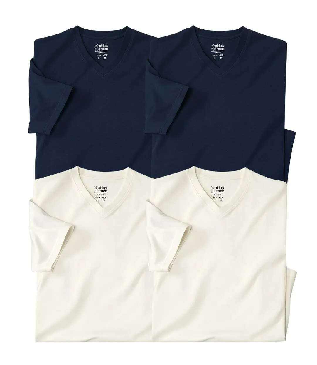 ATLAS FOR MEN - Confezione da 4 Magliette a Tinta Unita - XXL