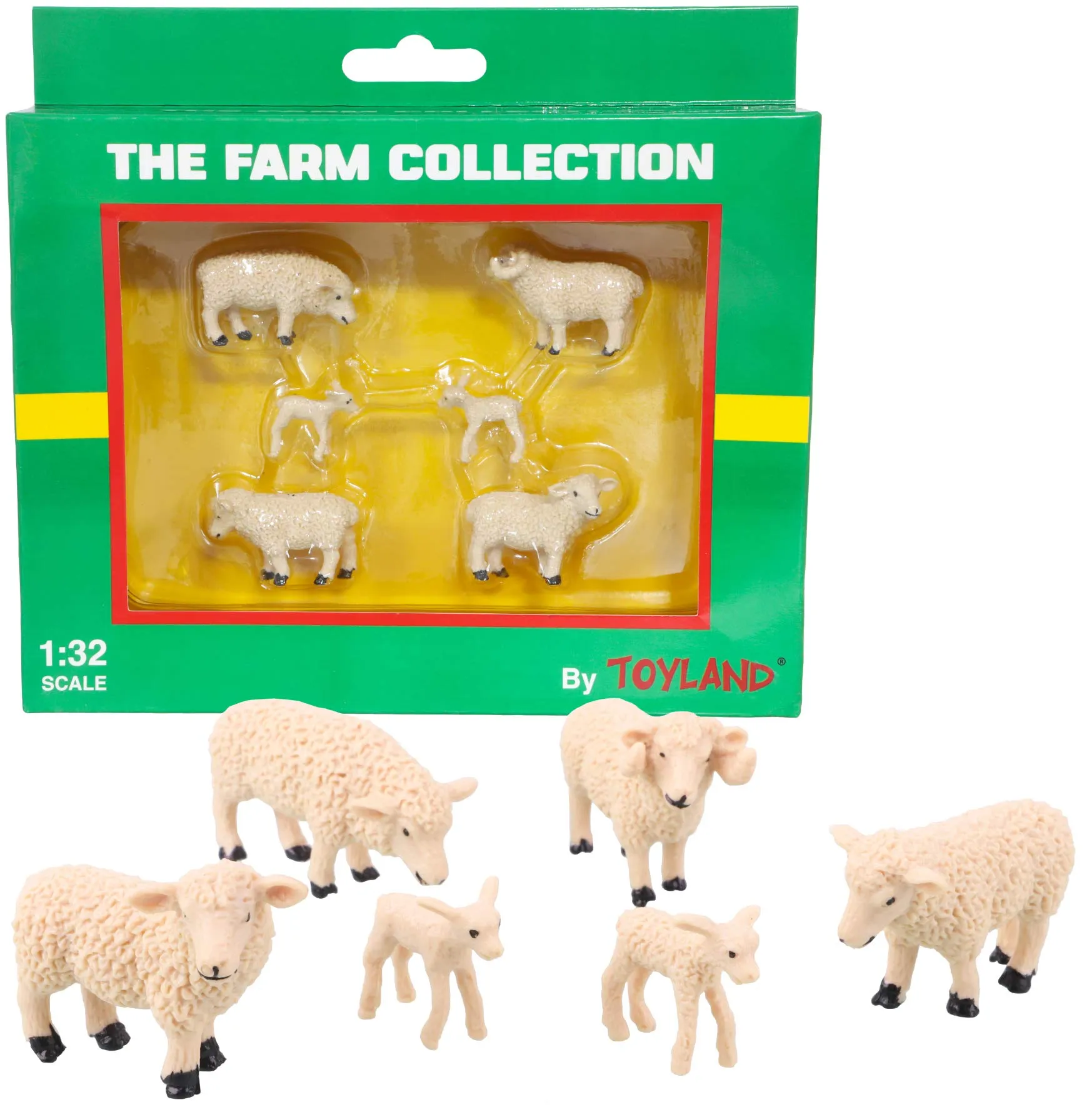 Toyland® Confezione da 6 Figure di Pecore e Agnelli in Scala 1:32 - The Farm Collection