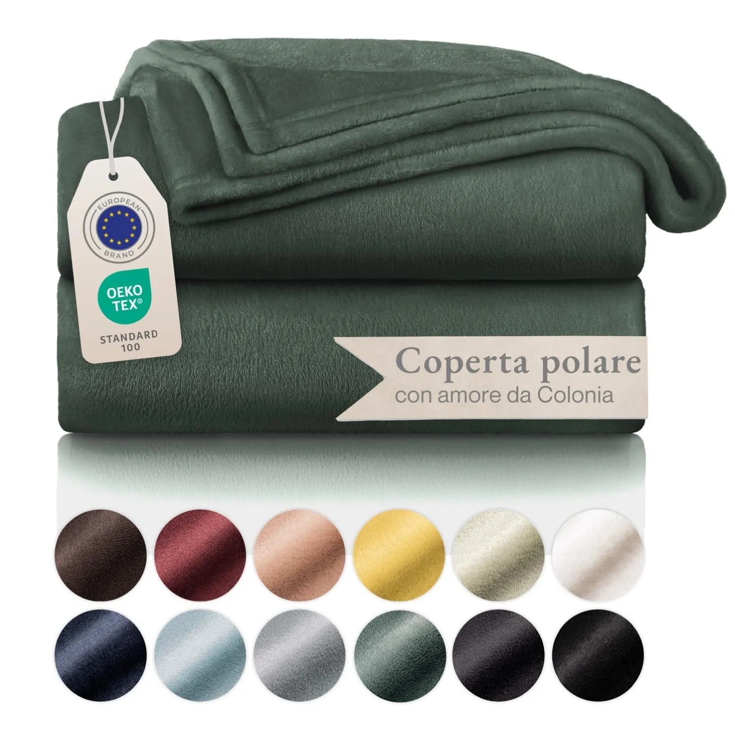Blumtal Coperta in Pile Verde 150 x 200 cm - Morbidezza e Calore Certificati Oeko-TEX®