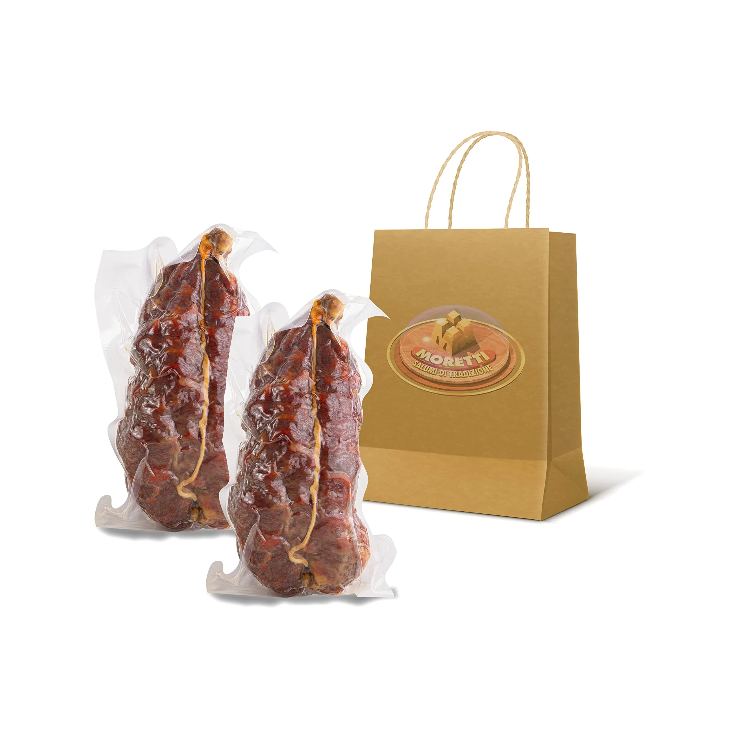 Moretti® Soppressata Piccante Stagionata Artigianale con Tagliere in Legno e Peperoncino Piccante