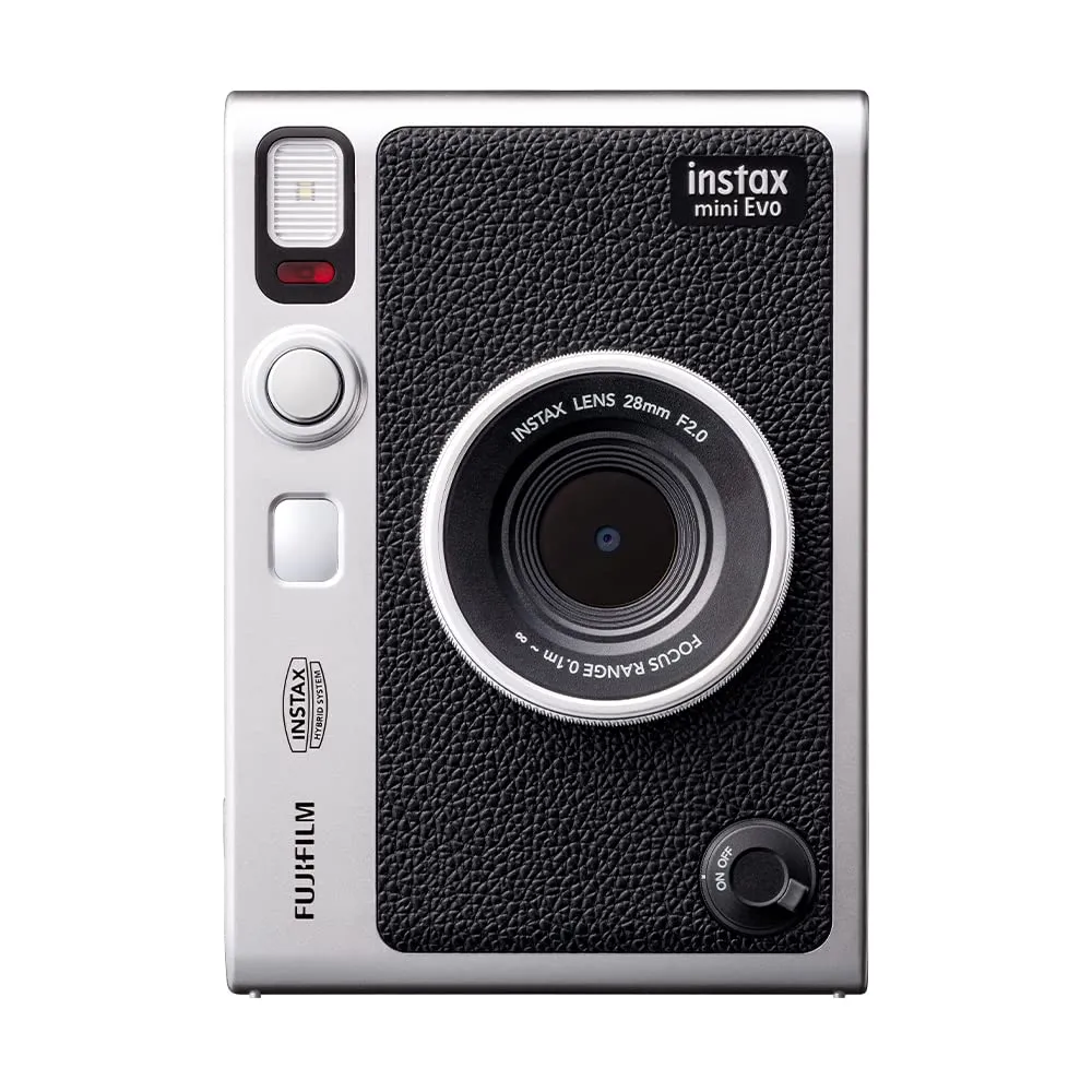 Fujifilm Instax Mini Evo Black Fotocamera Ibrida a Sviluppo Istantaneo + Confezione da 20 Pellicole mini