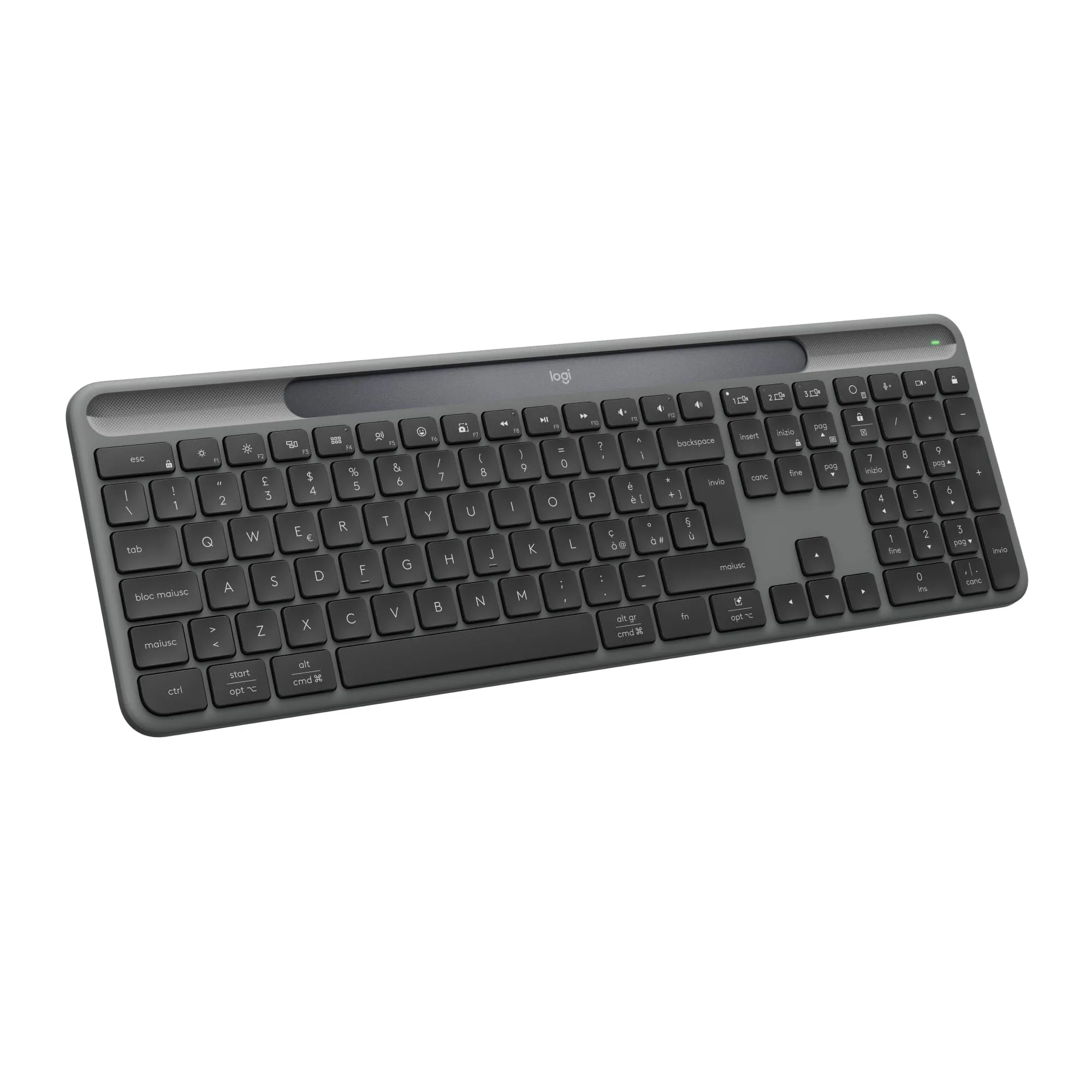 Logitech Signature Slim Solar+ Tastiera Wireless Solare QWERTY Italiano - Grafite