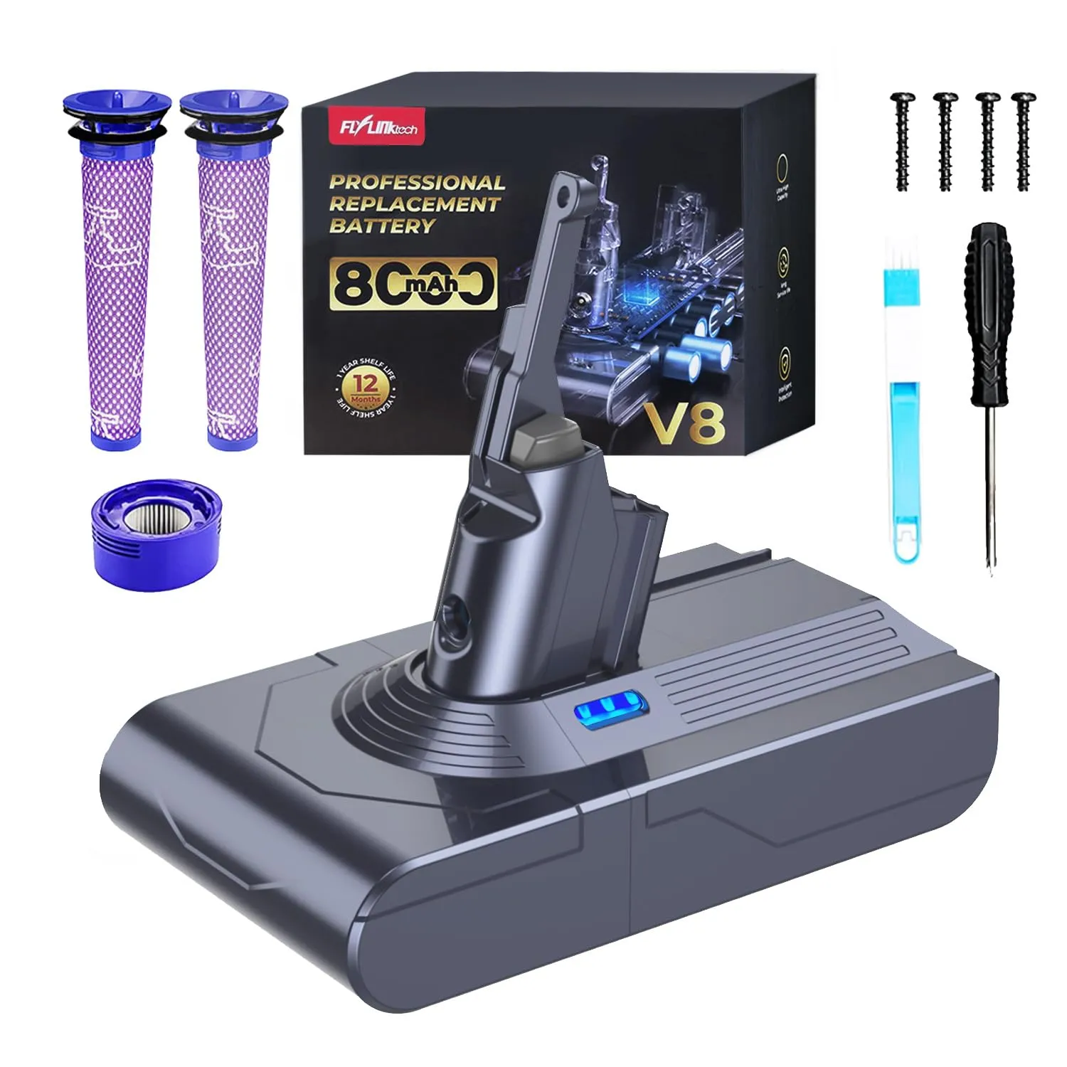 Batteria FLYLINKTECH 8000mAh per Dyson V8