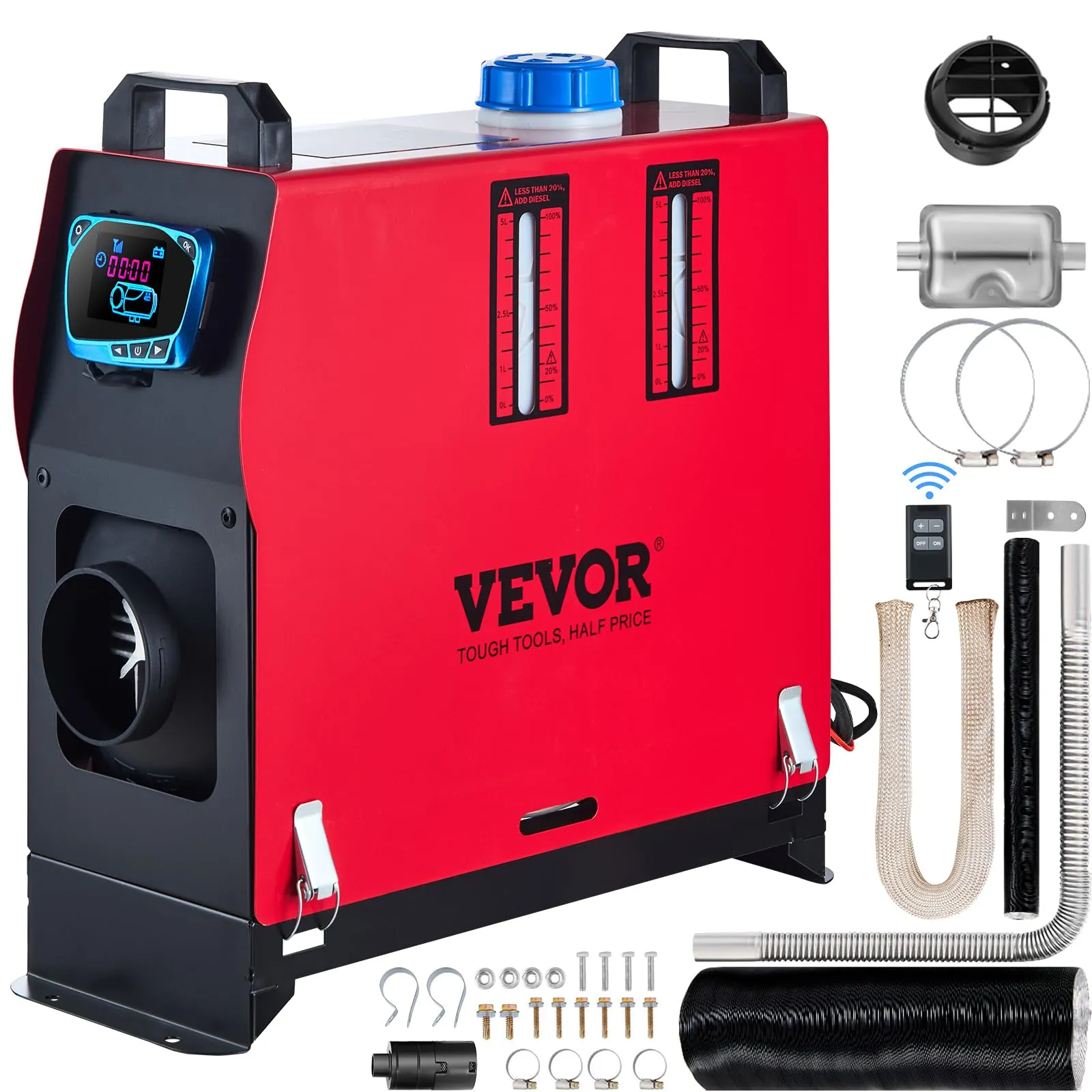 VEVOR Scaldabagno Diesel 12V 8kW per Auto, Camper, Autobus