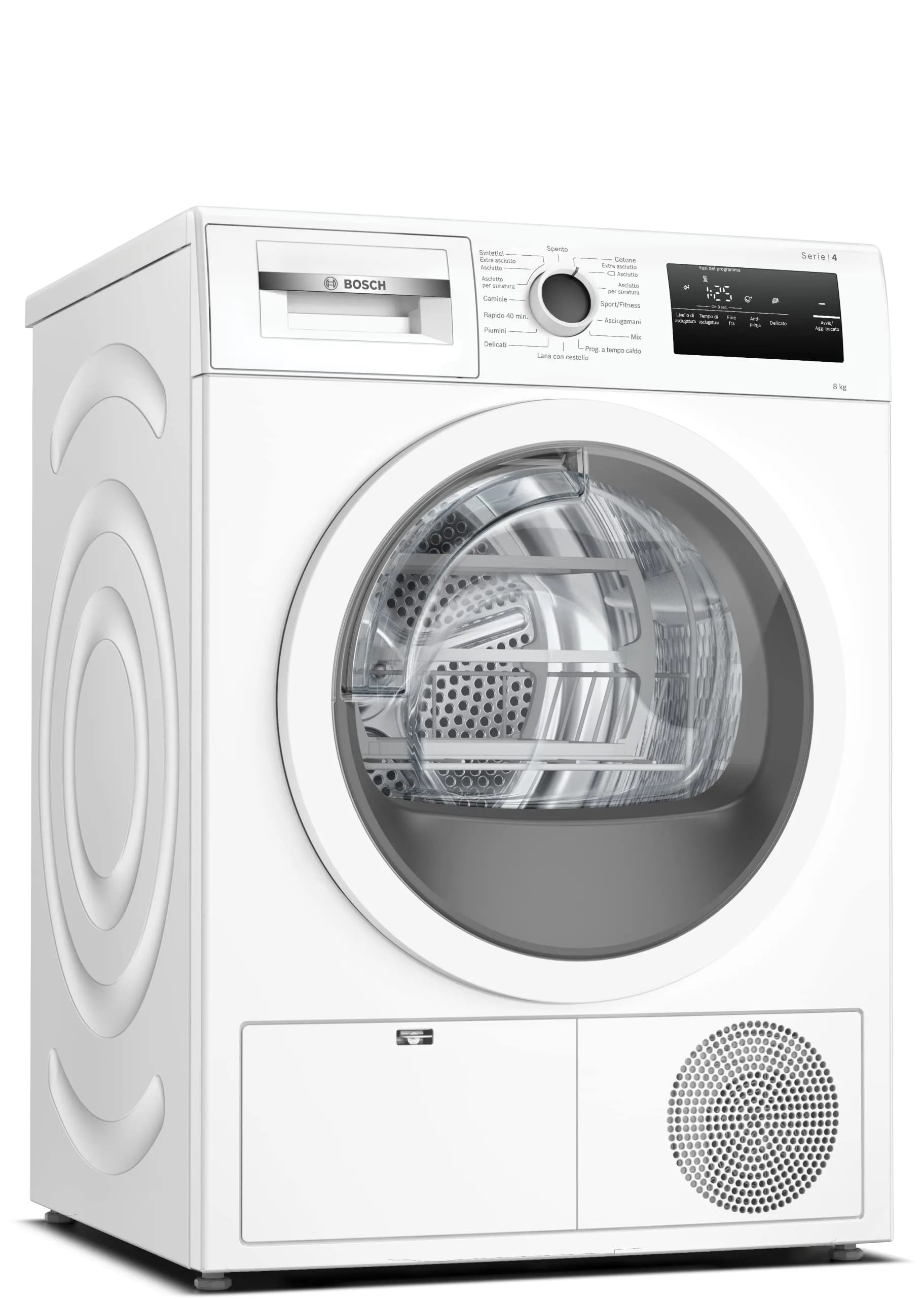 Asciugatrice a Pompa di Calore Bosch Serie 4 WTH85V18II, 8 kg, Classe A++