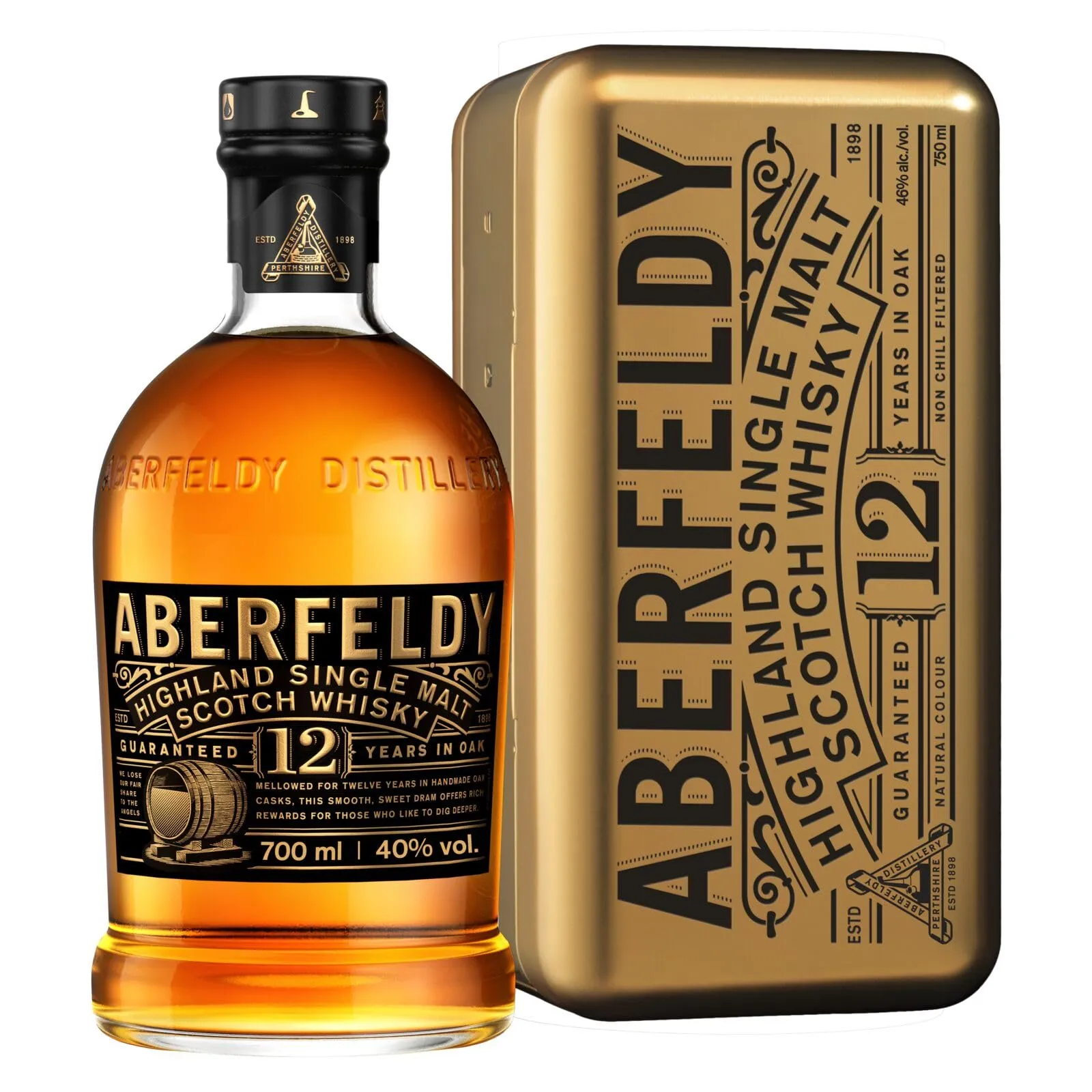Aberfeldy 12 Anni Single Malt Scotch Whisky - Edizione Lingotto d'Oro
