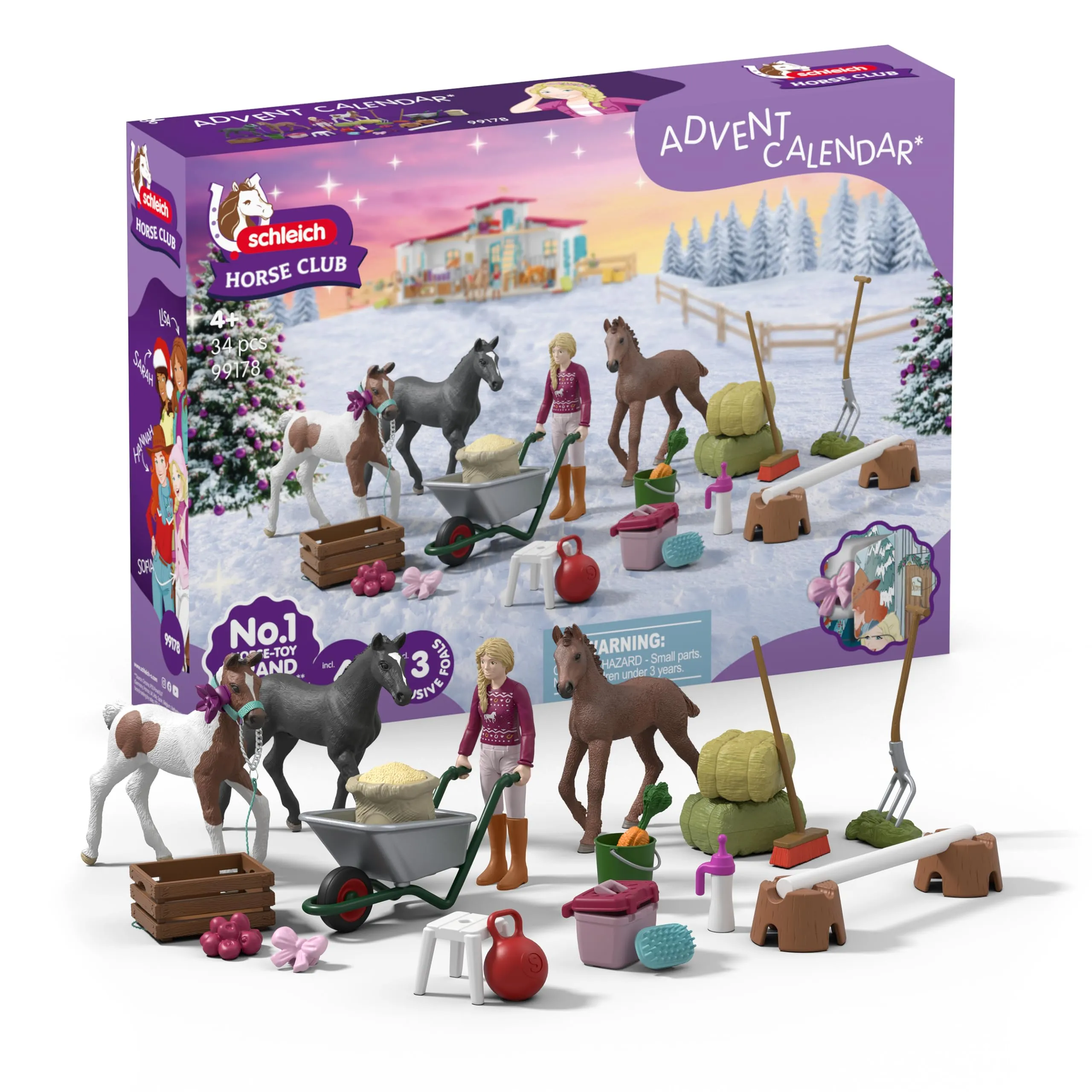 Schleich HORSE CLUB Calendario dell’Avvento 2025 - Meraviglia di Natale Allevamento di Puledri