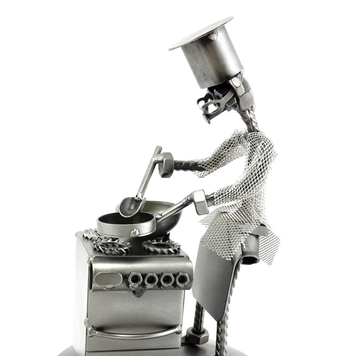 Cuoco Chef in Metallo - Scultura Artigianale Italiana