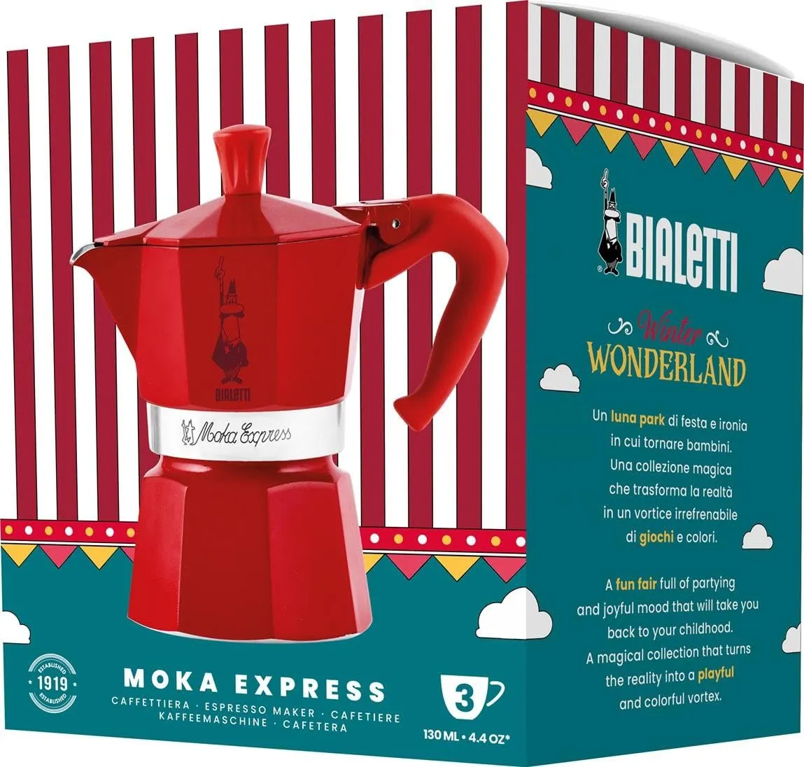 Bialetti Moka Express 3TZ Rosso Winter Wonderland