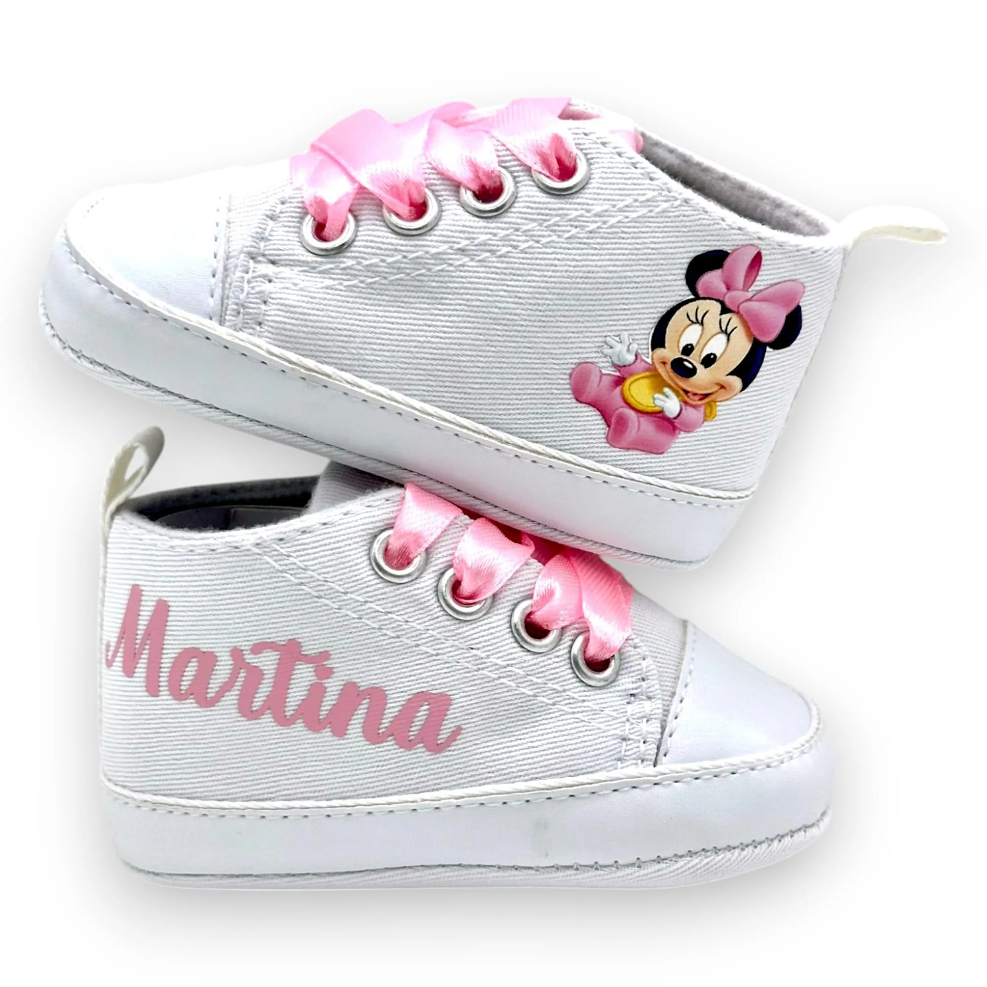 LulluLab Scarpine Neonato Personalizzate Minnie (3-6 mesi)