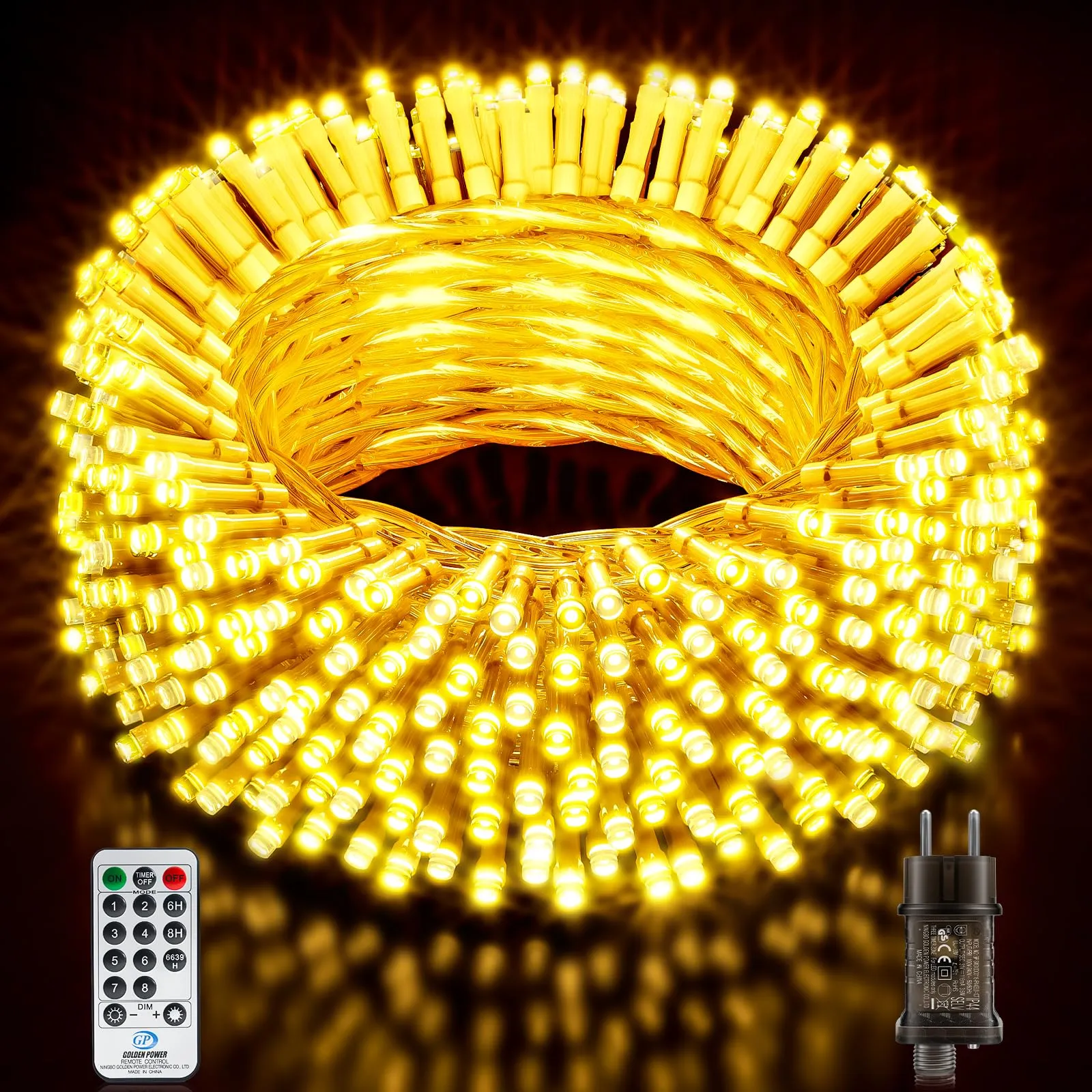 Buudala Luci Albero di Natale 320 LED Bianco Caldo