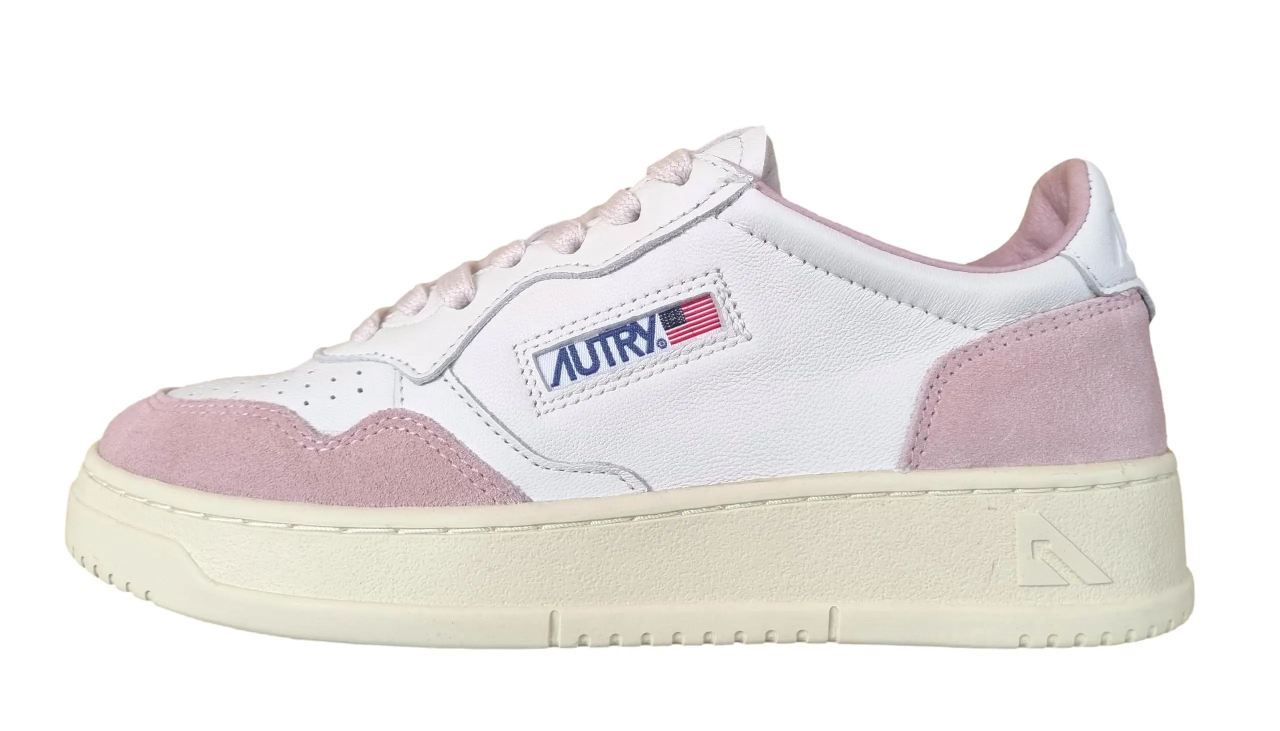 Autry Medalist Low Wmn Bianco Rosa - Sneakers Donna in Pelle e Camoscio