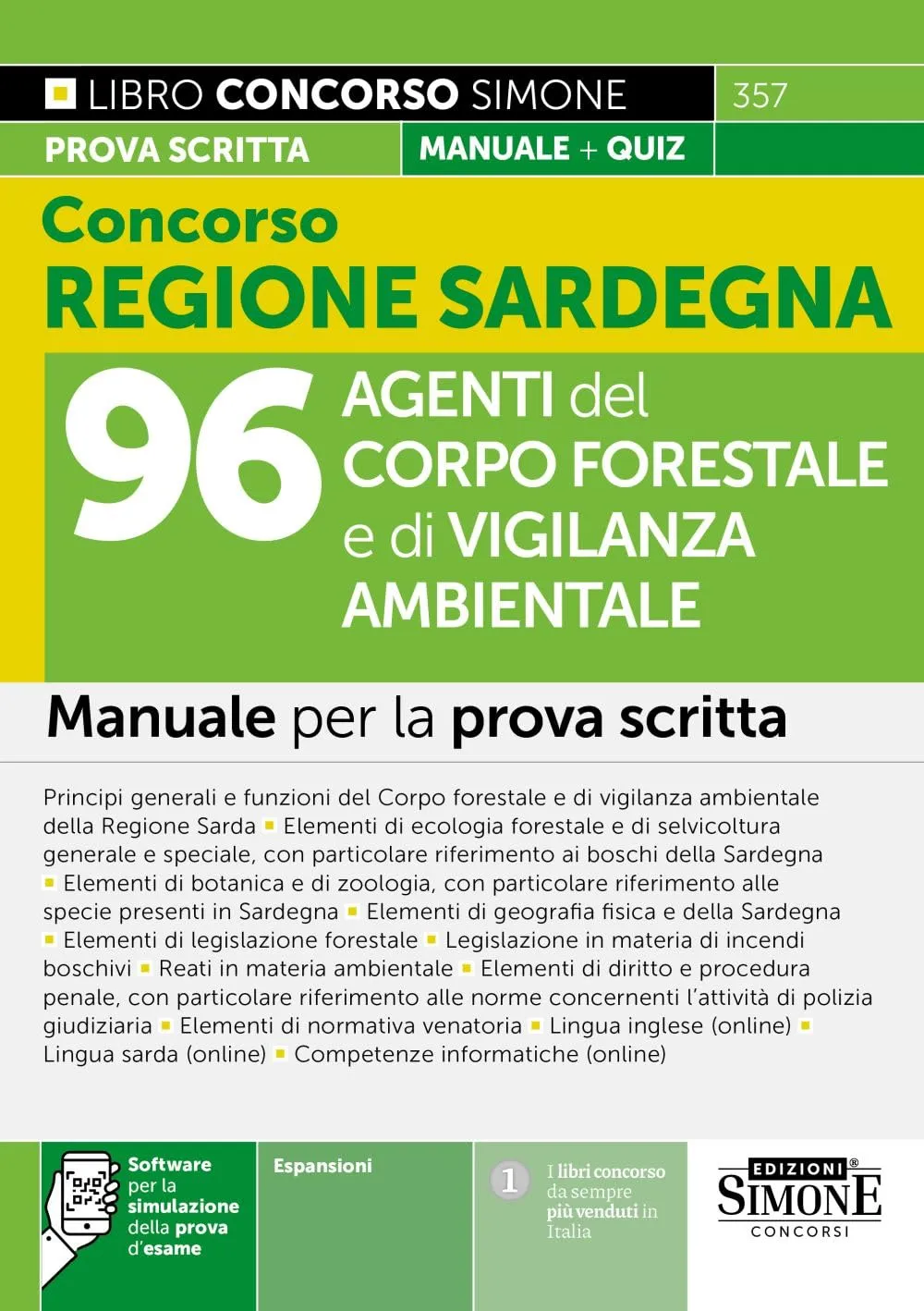 Concorso Regione Sardegna 96 Agenti Corpo Forestale - Manuale Prova Scritta