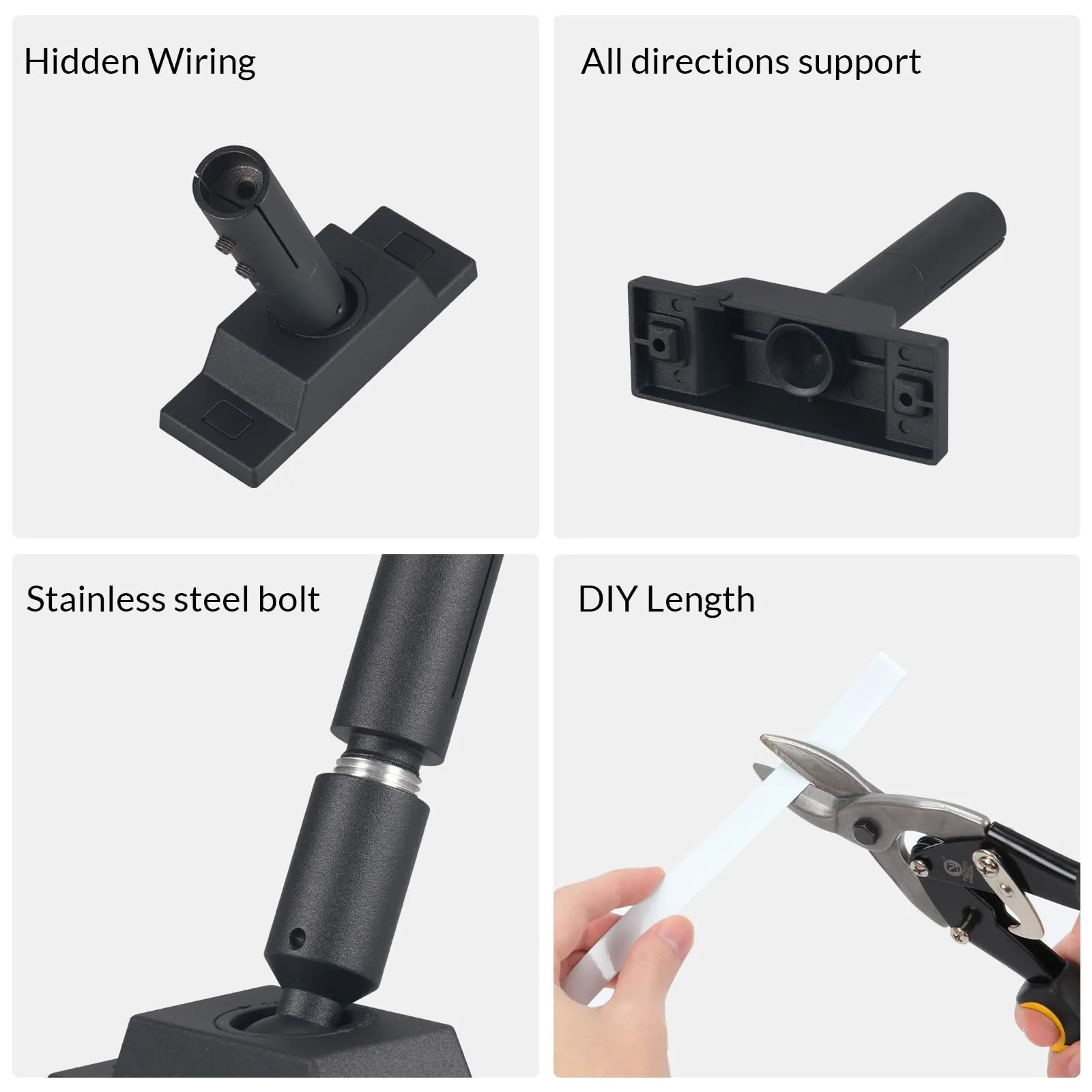 AFTERTECH Bandella in Acciaio Nera per Sospensione LED Strip