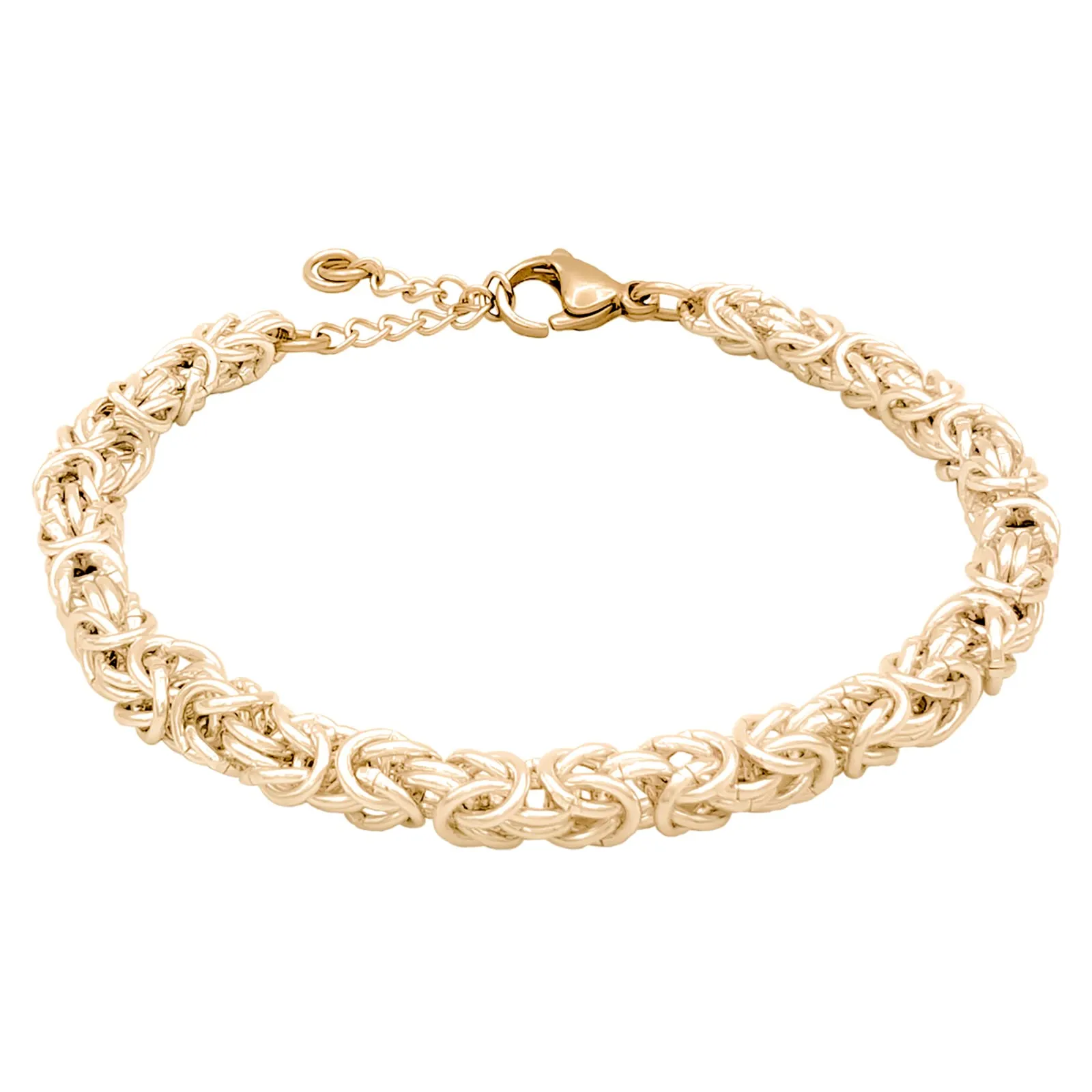 ParticolarModa Bracciale Maglia Bizantina Dorato