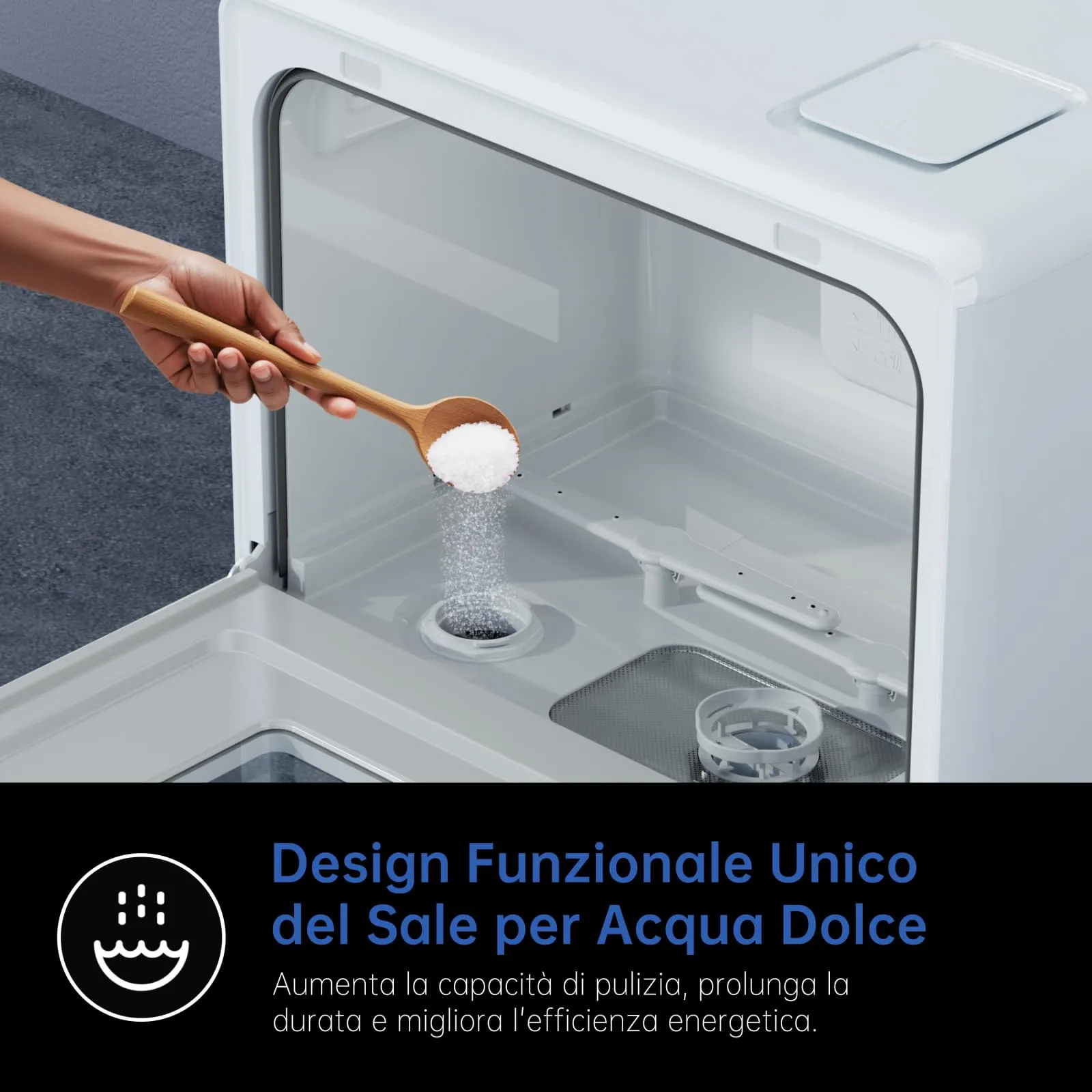 OUBUBY Lavastoviglie da tavolo per 4 – 6 coperti, 6 l, serbatoio dell