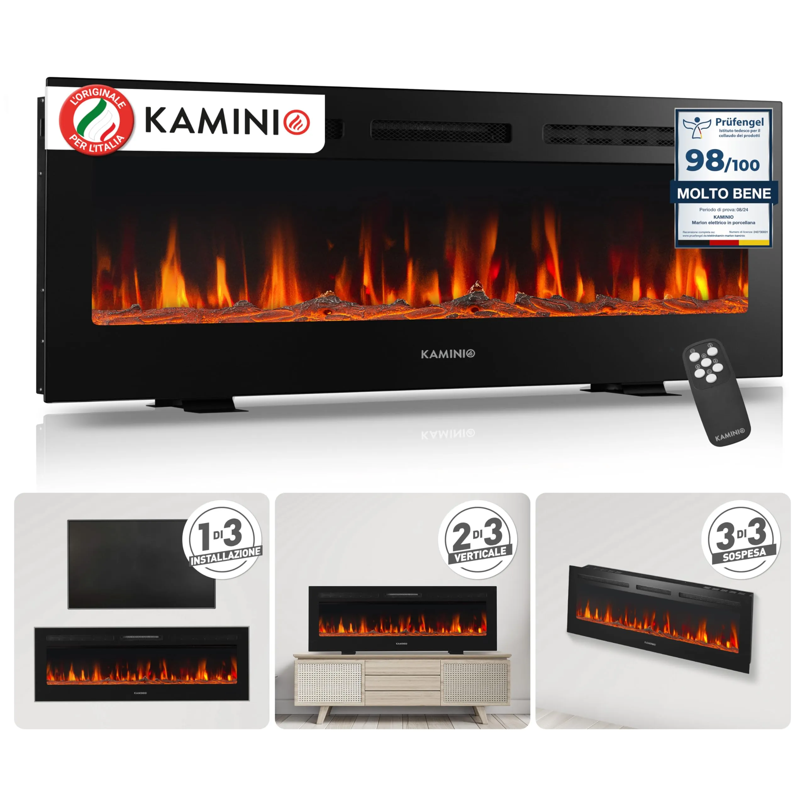 KAMINIO Camino elettrico MARLON - 50 pollici