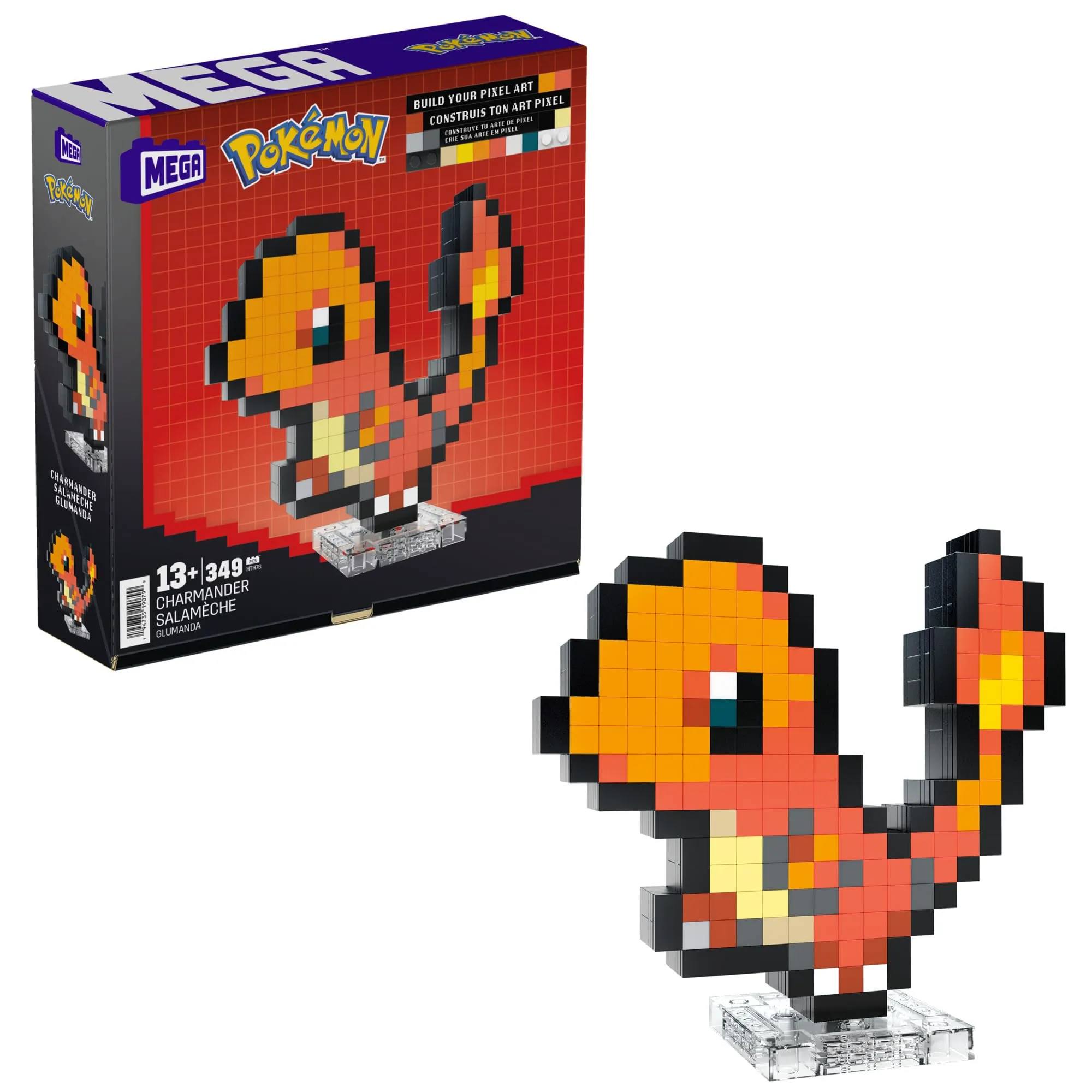 MEGA Pokémon Showcase - Charmander, Set Costruibile Pixel Art Retrò