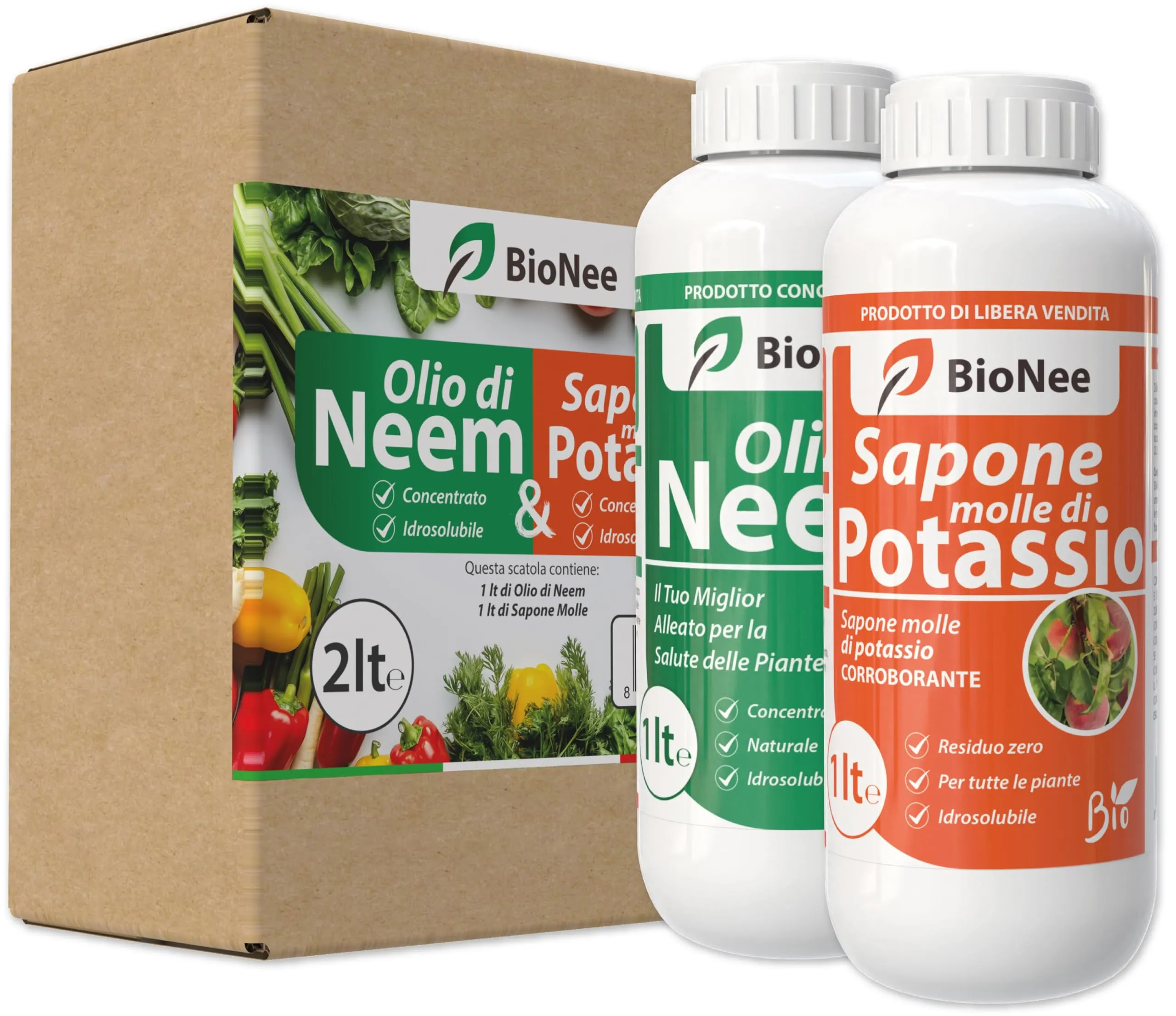 Kit Olio di Neem + Sapone Molle - Insetticida Naturale Biologico per Piante