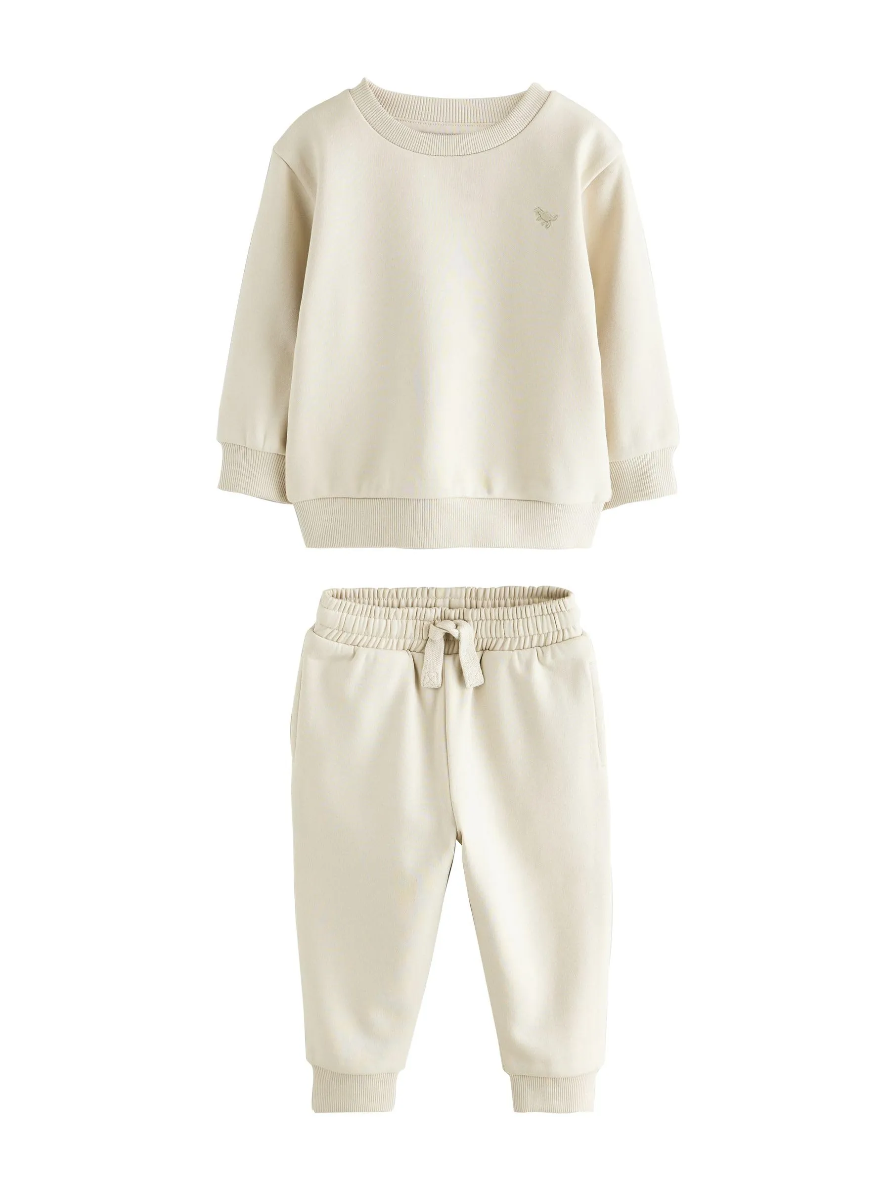 NEXT Completo Felpa e Pantaloni da Jogging Logo Ecru Off White - Bambino 4-5 Anni