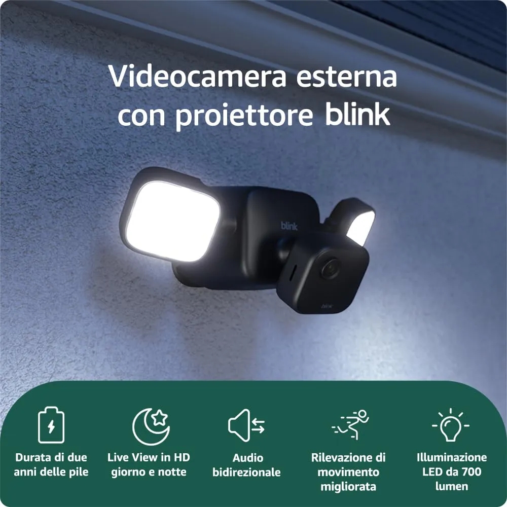 Blink Videocamera Esterna con Proiettore (Ultimo Modello)