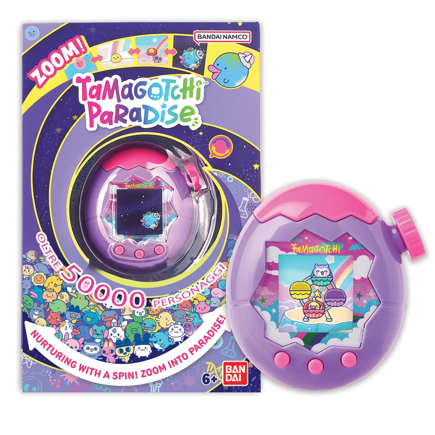 Tamagotchi Paradise Cielo - Animale Virtuale Interattivo Viola e Rosa