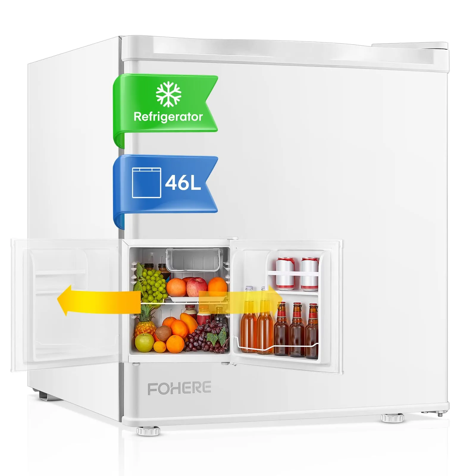 FOHERE Mini Frigo Bar 46L Bianco