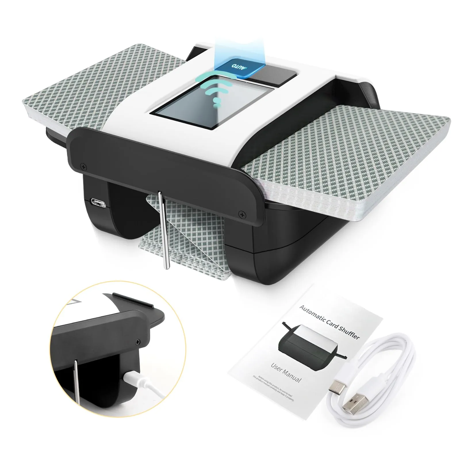 TGHongKy Mescolatore di Carte Automatico con Ricarica Type-C