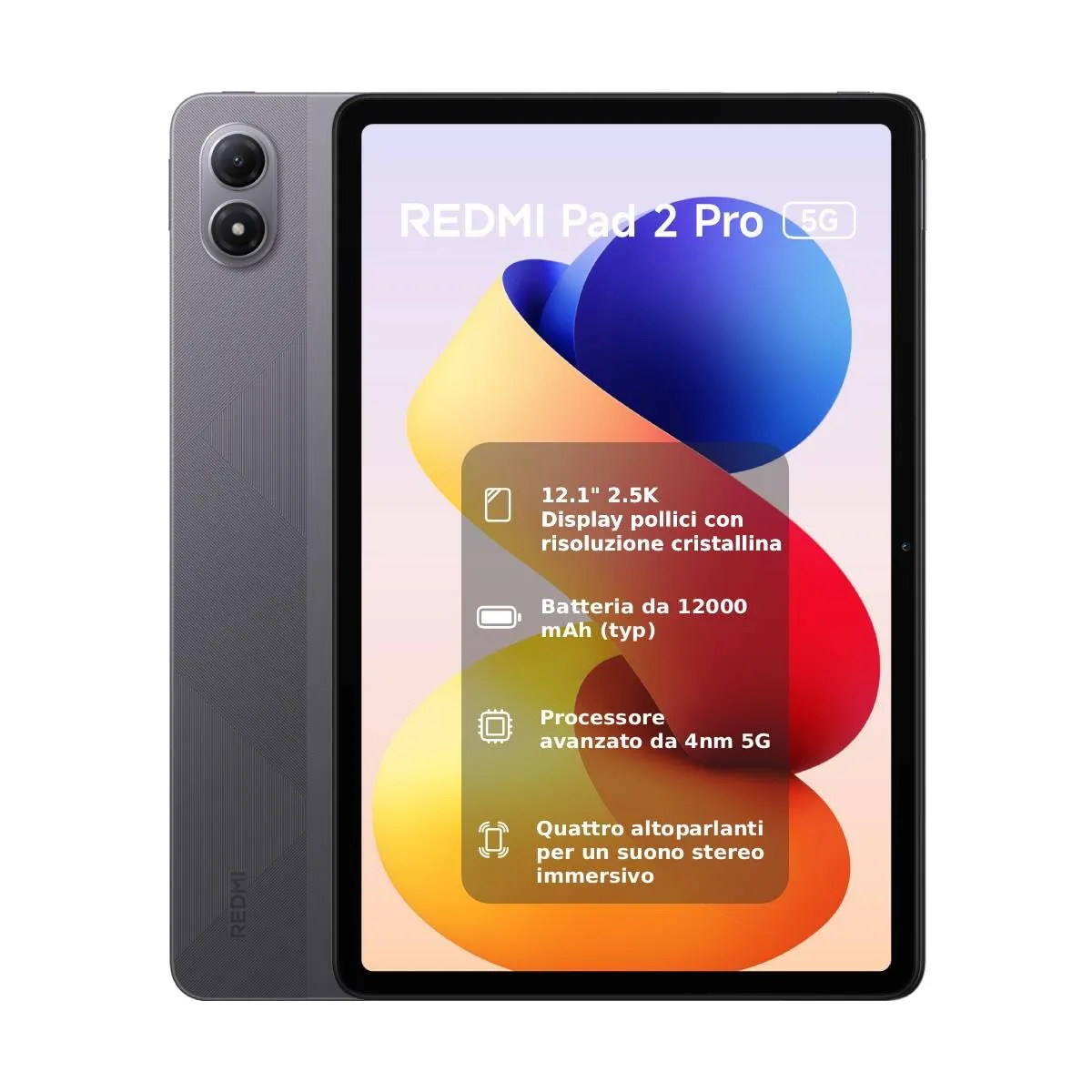 Xiaomi Redmi Pad 2 Pro 5G, 8+256GB, Grafite Grigio