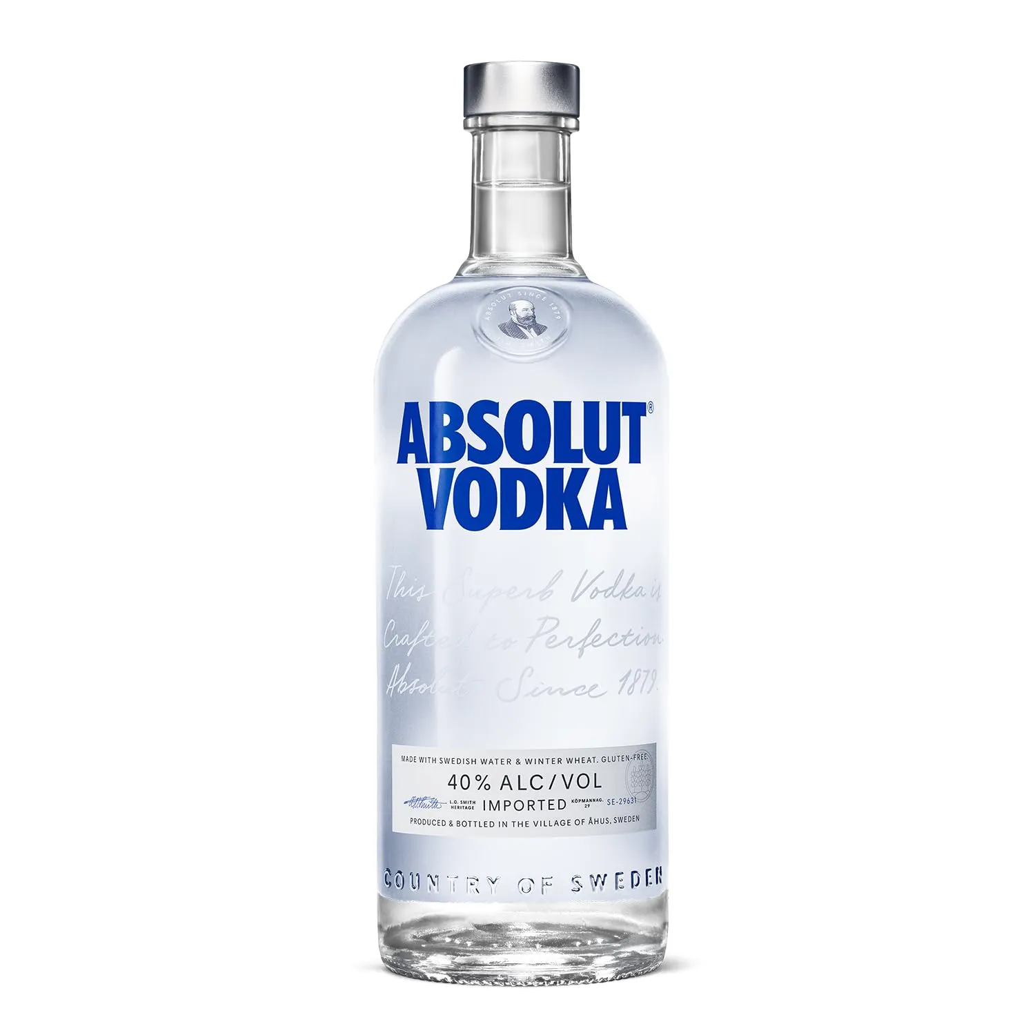 Absolut Vodka, Vodka svedese, Grano e acqua di Ahus , Senza zuccheri aggiunti, 40% Vol., 1 L