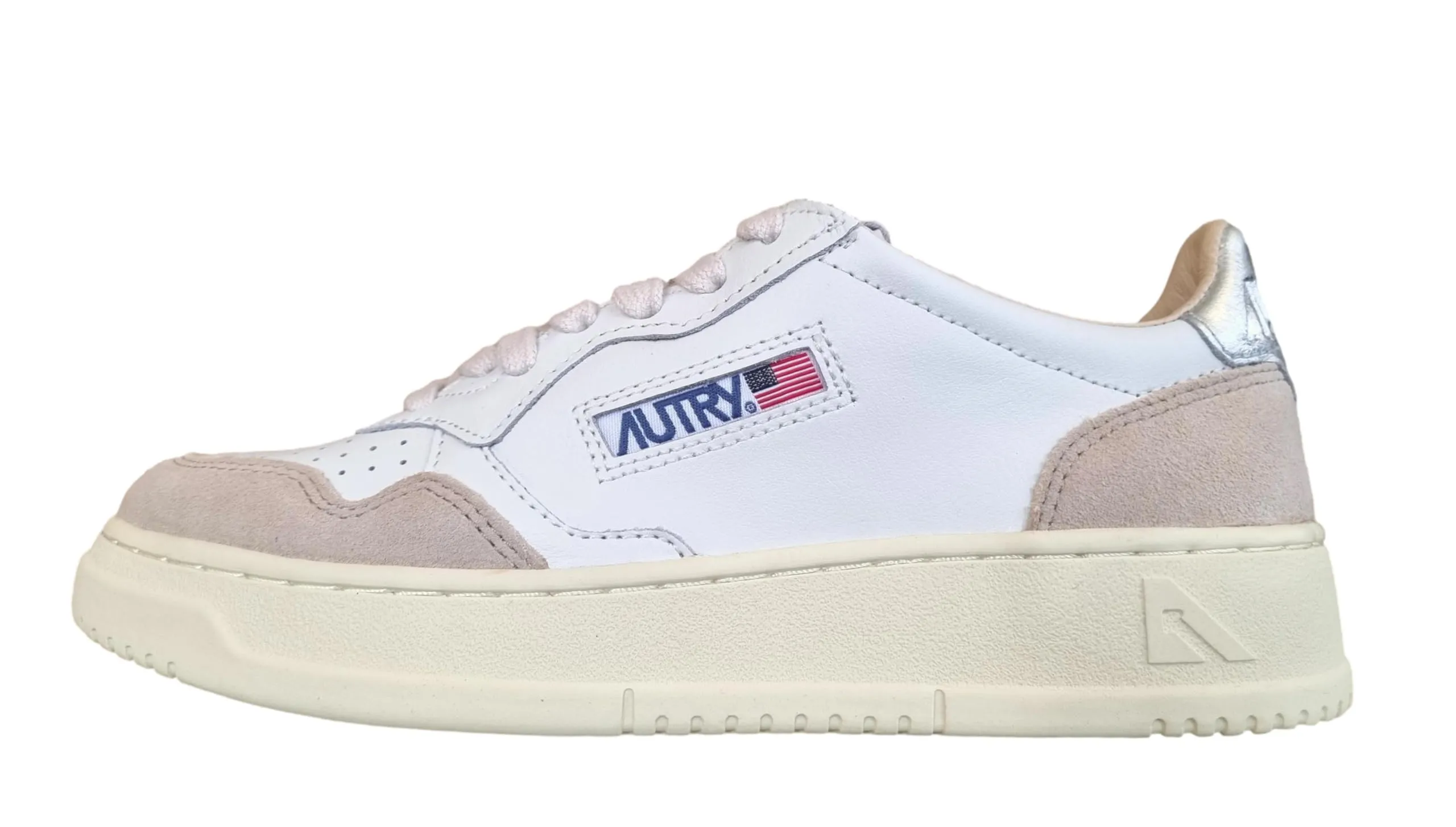 Autry Medalist Low Sneakers Donna Bianco Argento