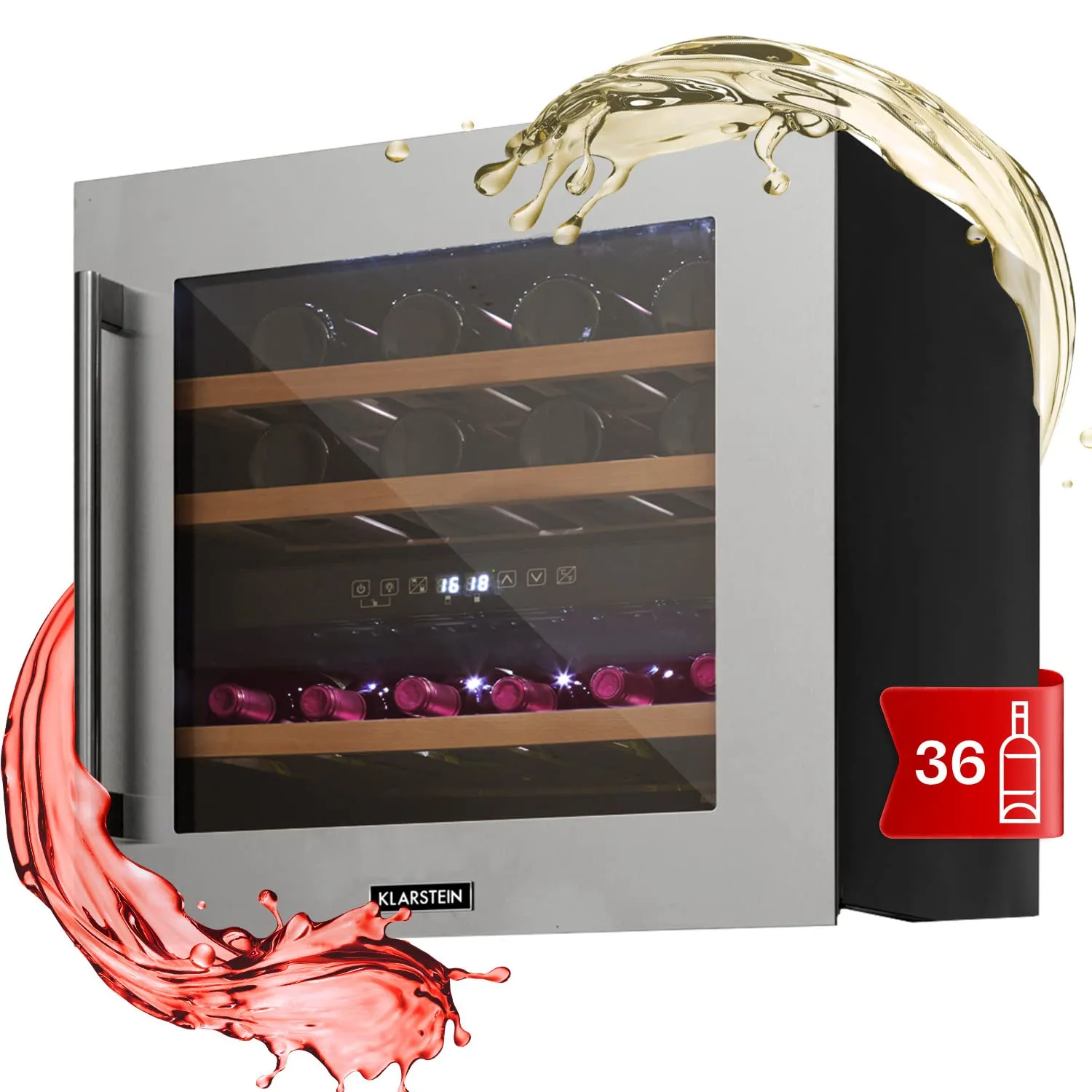 Klarstein Cantinetta Vino Design Doppia Zona, 36 Bottiglie, 85L