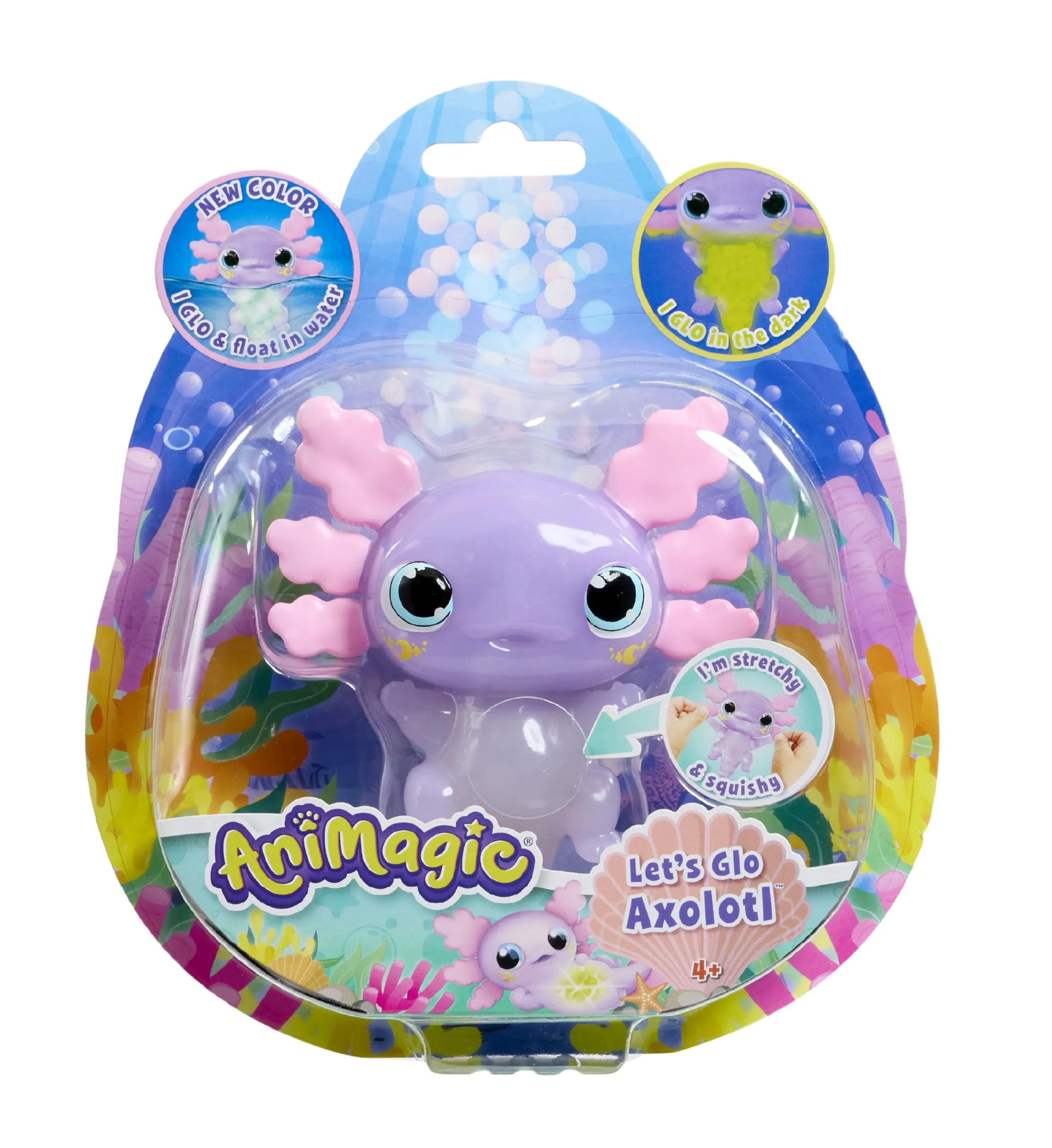 Animagic Let's Glo Axolotl Pastel - Animale Elettronico Interattivo