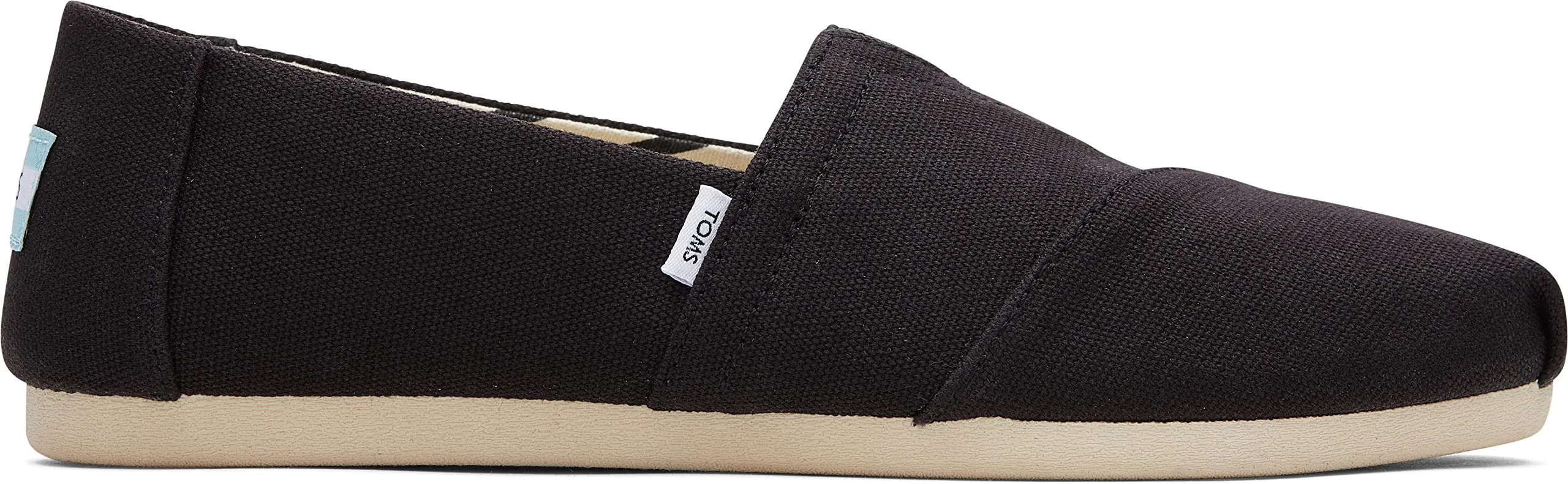 TOMS Alpargata Donna Black Wide Recycled Cotton Canvas