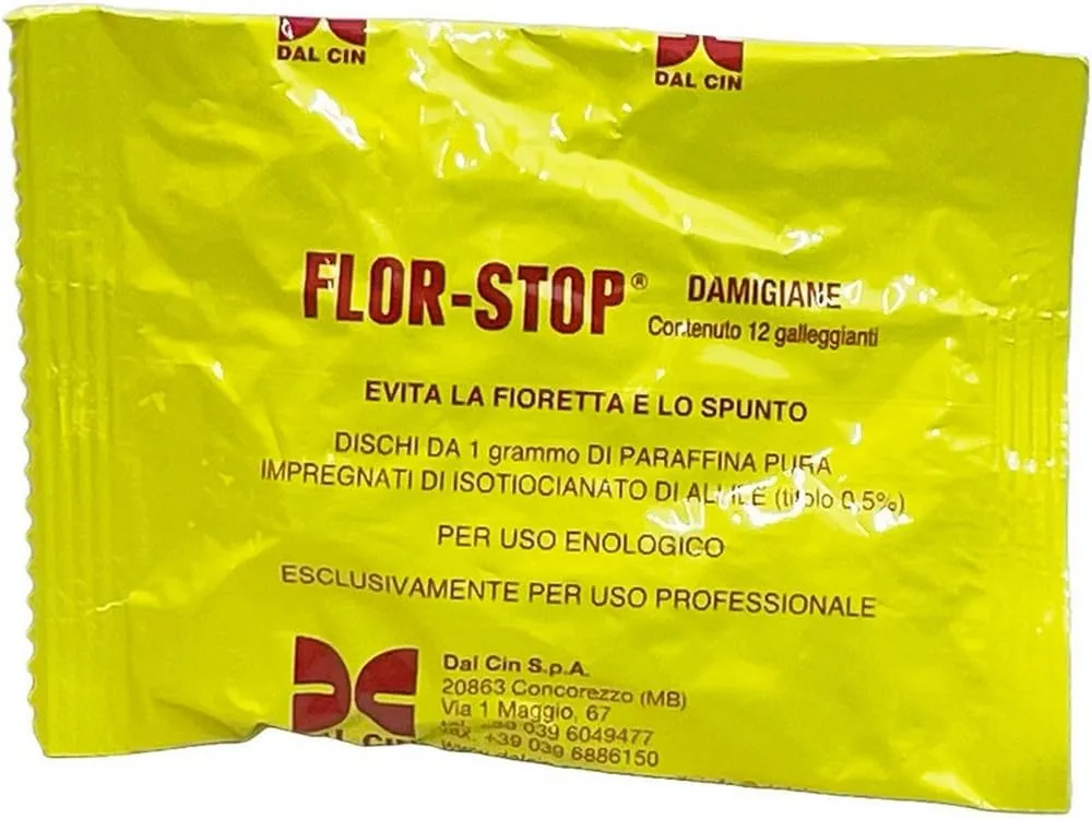 Antifioretta per Damigiane - Flor Stop 25 Pezzi (12 Pastiglie per Confezione)