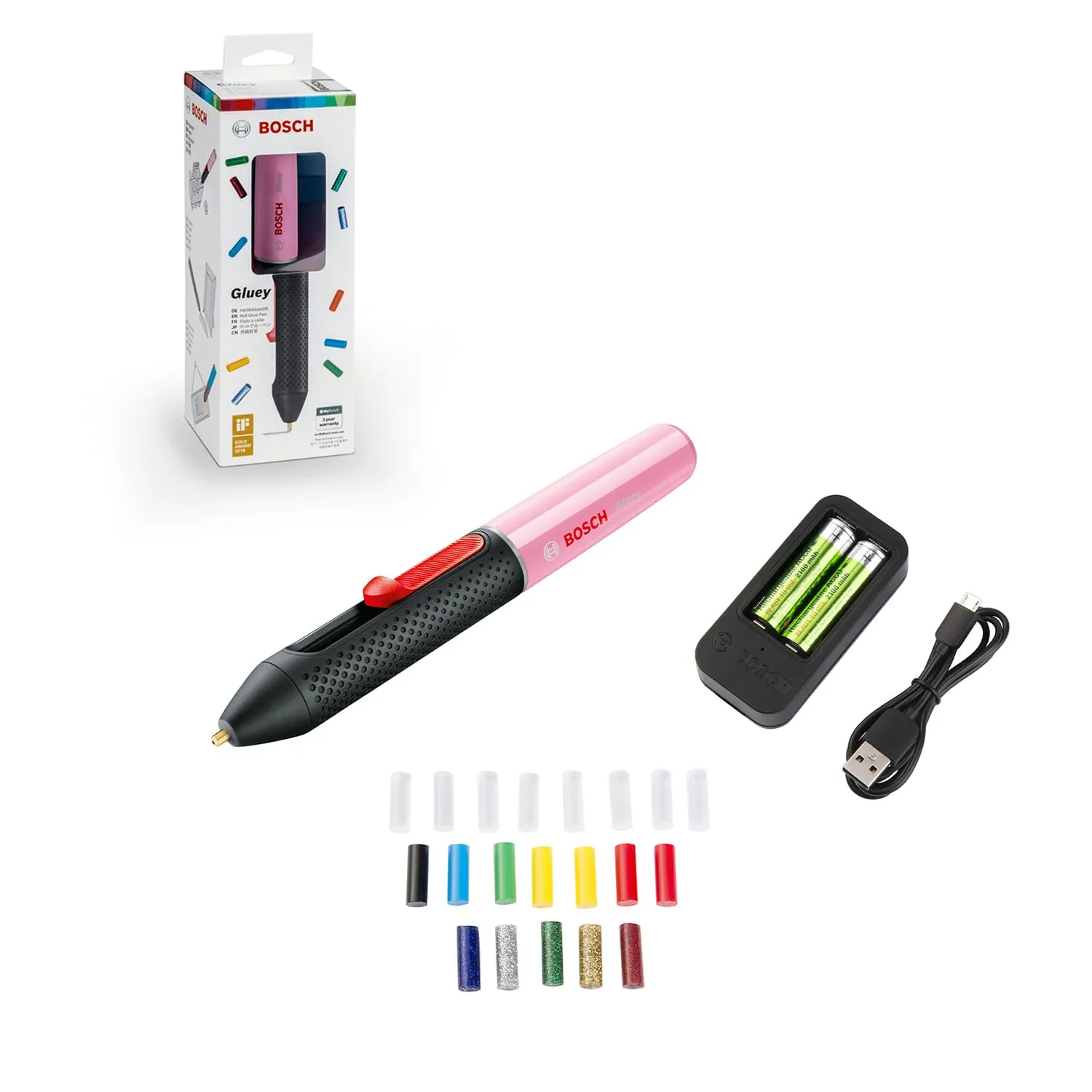 Bosch Gluey Cupcake Pink - Penna Incollatrice a Caldo Ricaricabile