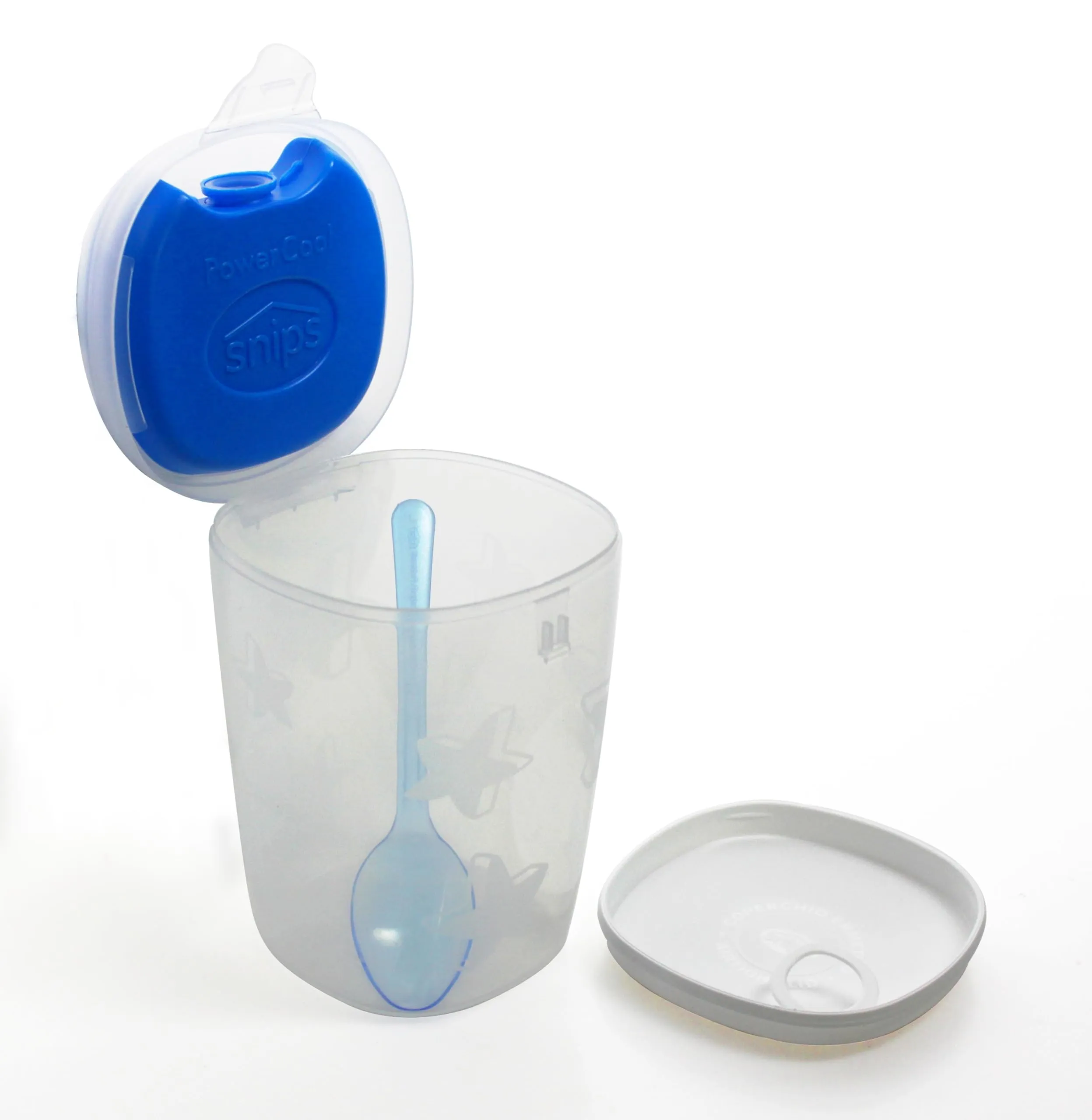 Snips Porta Yogurt Refrigerato Azzurro con Cucchiaino