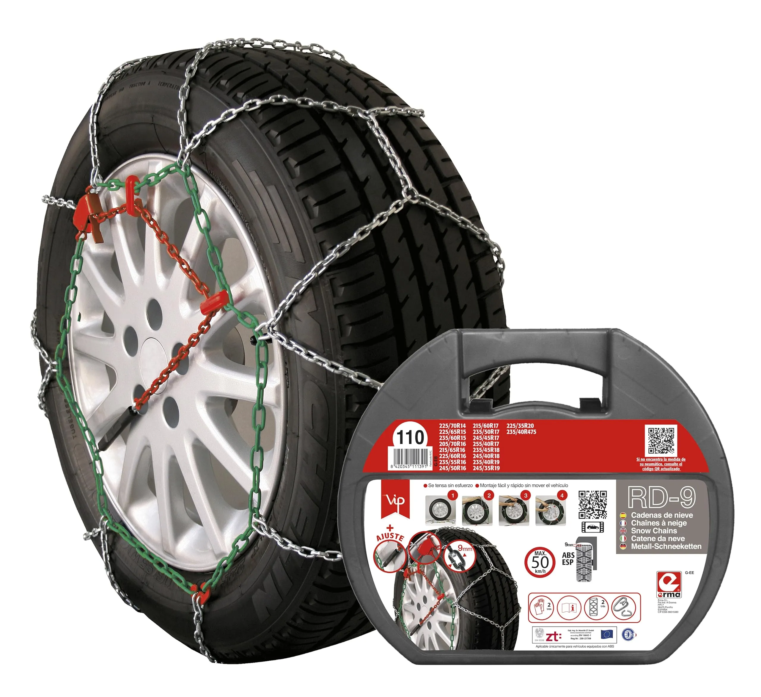 RD9 - Catene da Neve Metalliche mm Taglia n. 110