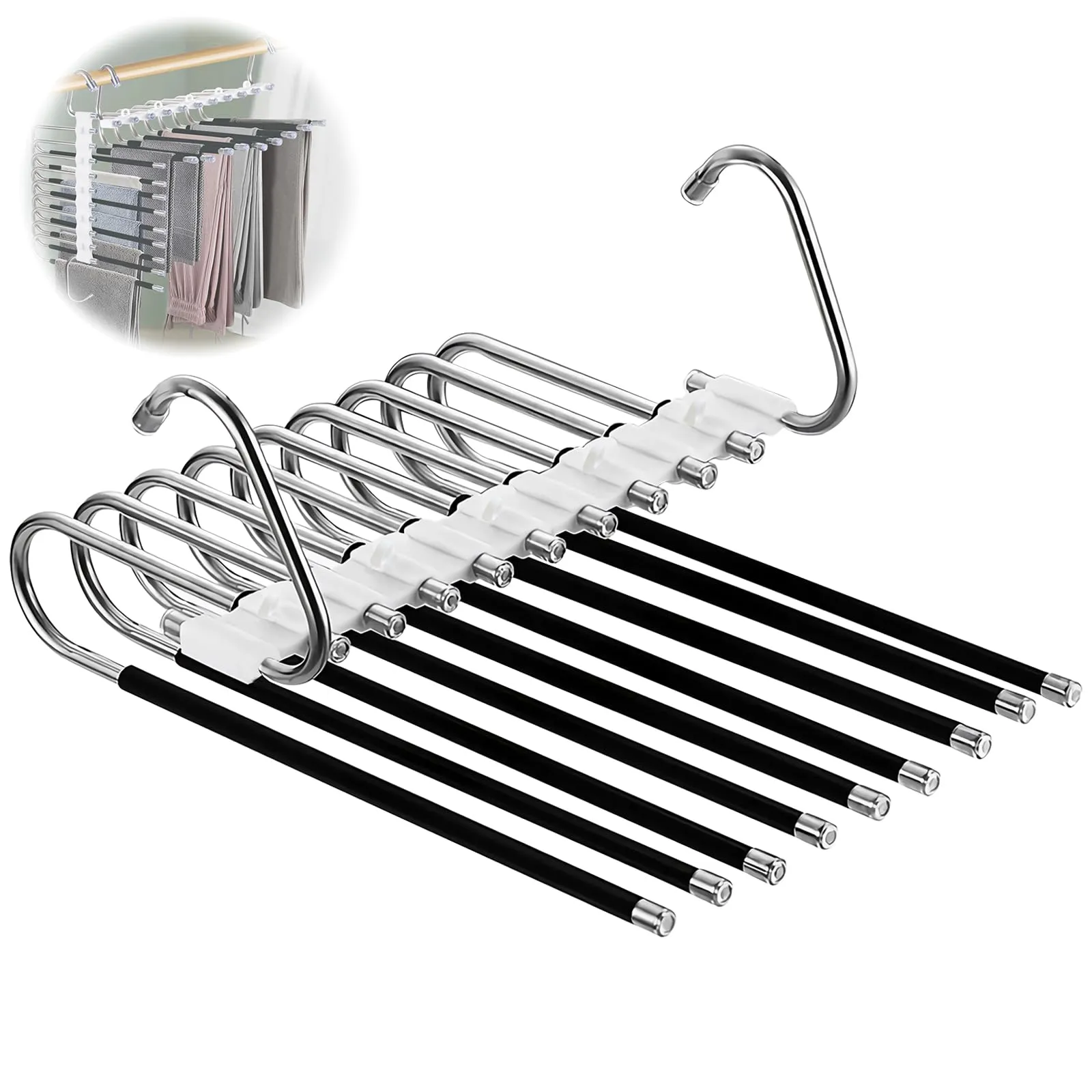 Loputon Grucce Pantaloni Salvaspazio in Acciaio Inox (Set da 2)