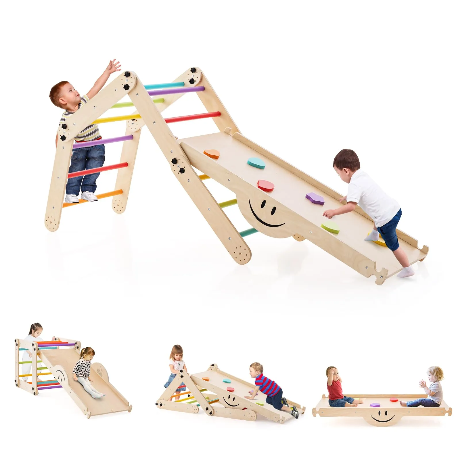 COSTWAY 5 in 1 Set da Arrampicata per Bambini
