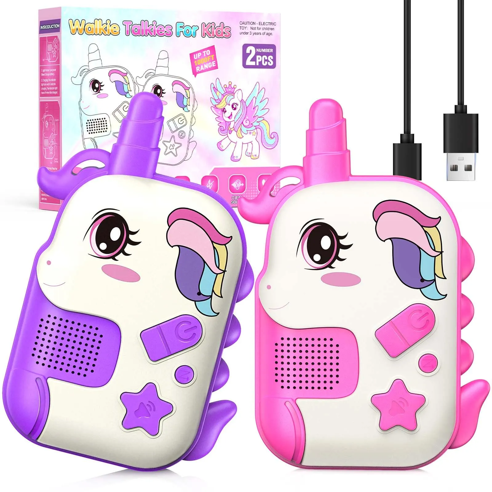 Walkie Talkie Unicorno Ricaricabili per Bambini