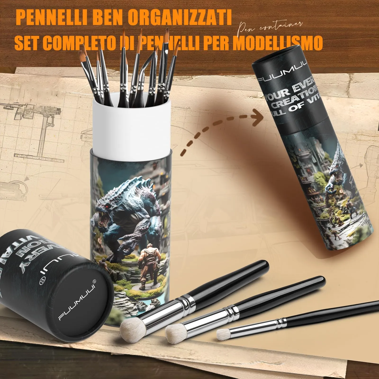 15 Pennelli Per Dettagli In Miniatura – Set Professionale Con Custodia Per Modellismo, Acrilico E Acquerello