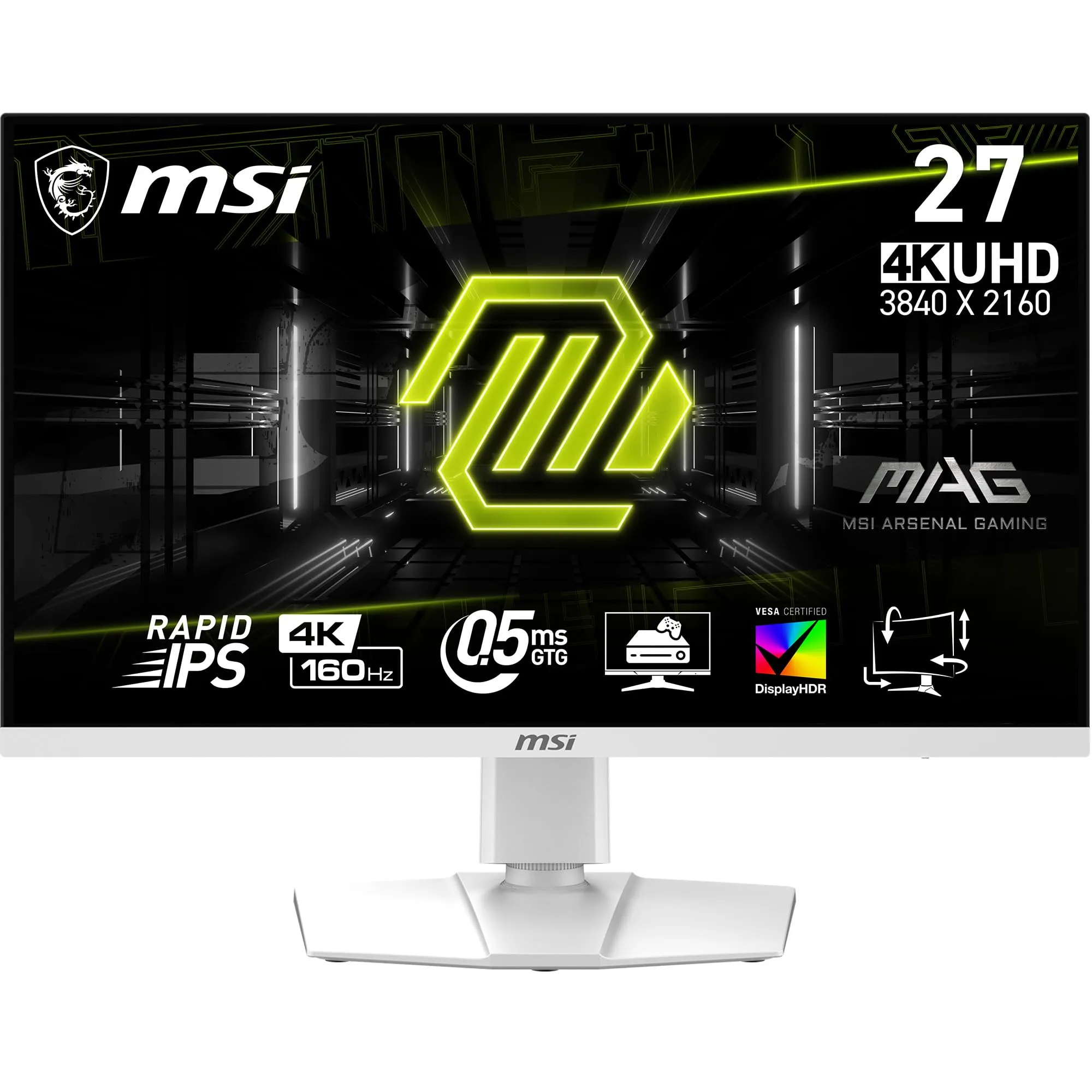 MSI MAG 274URFW Monitor Gaming 27" UHD 160Hz Rapid IPS